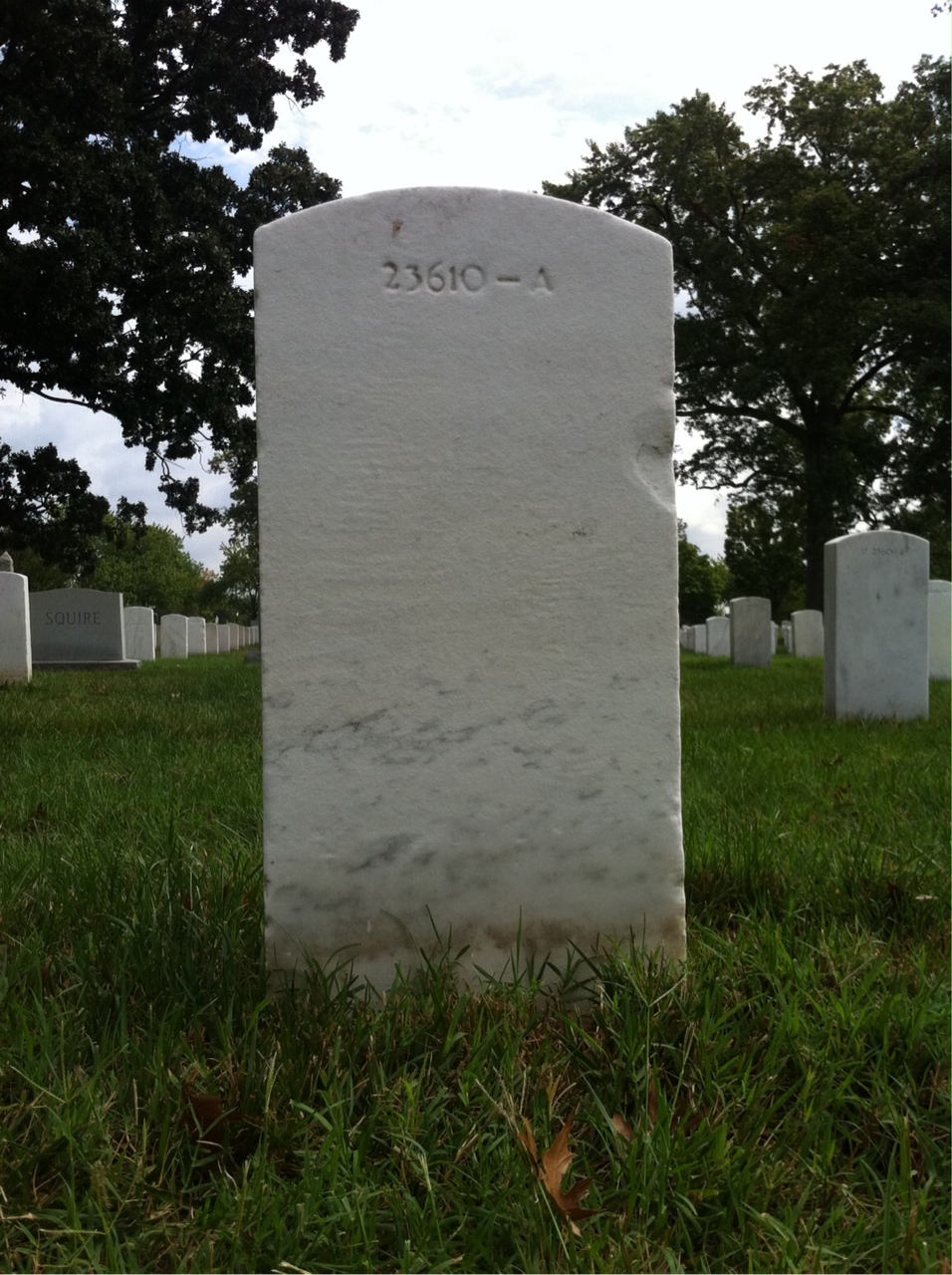 Back of headstone — Ralph Anderson