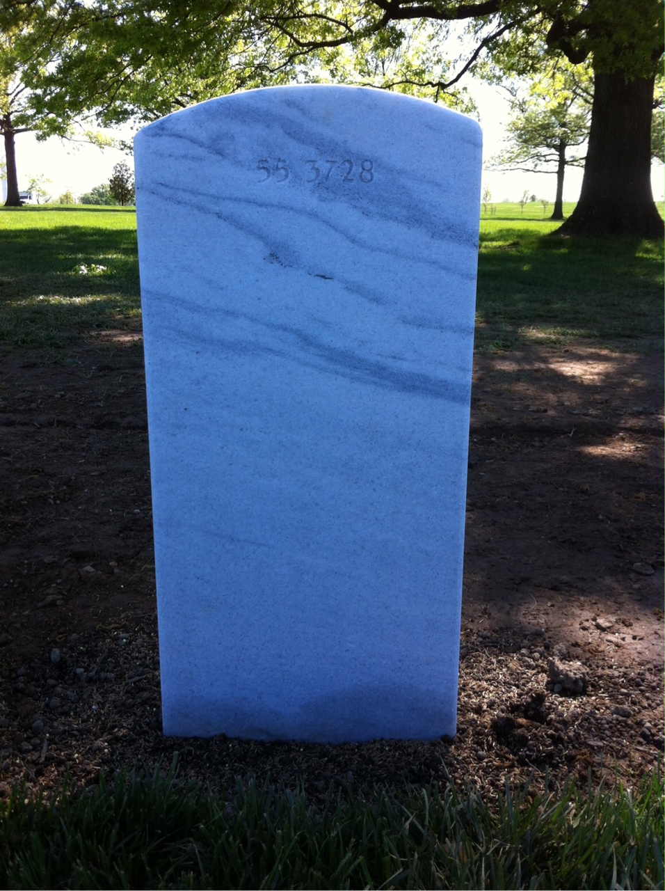 Back of headstone — James Blake