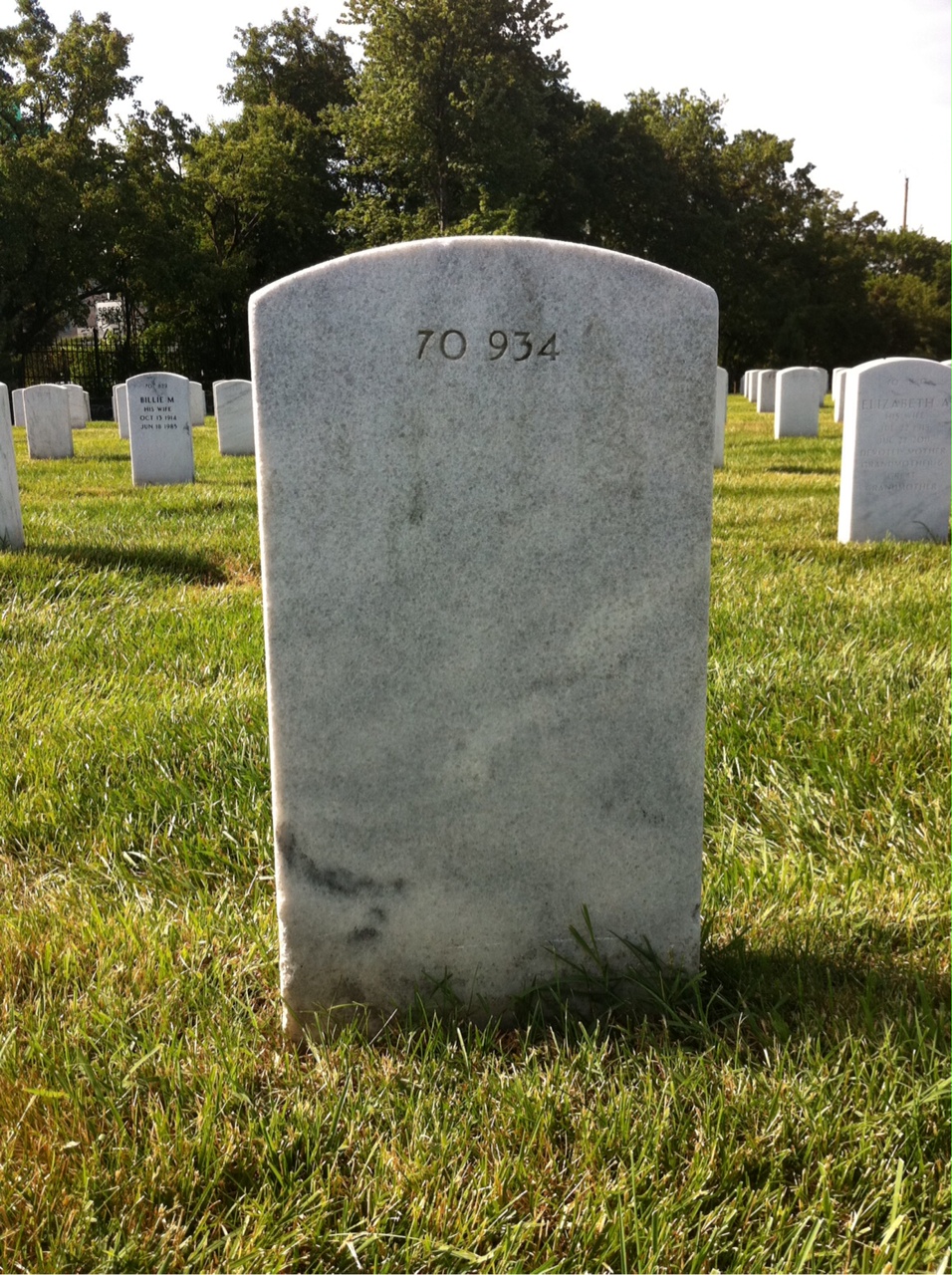 Back of headstone — Donald Austin
