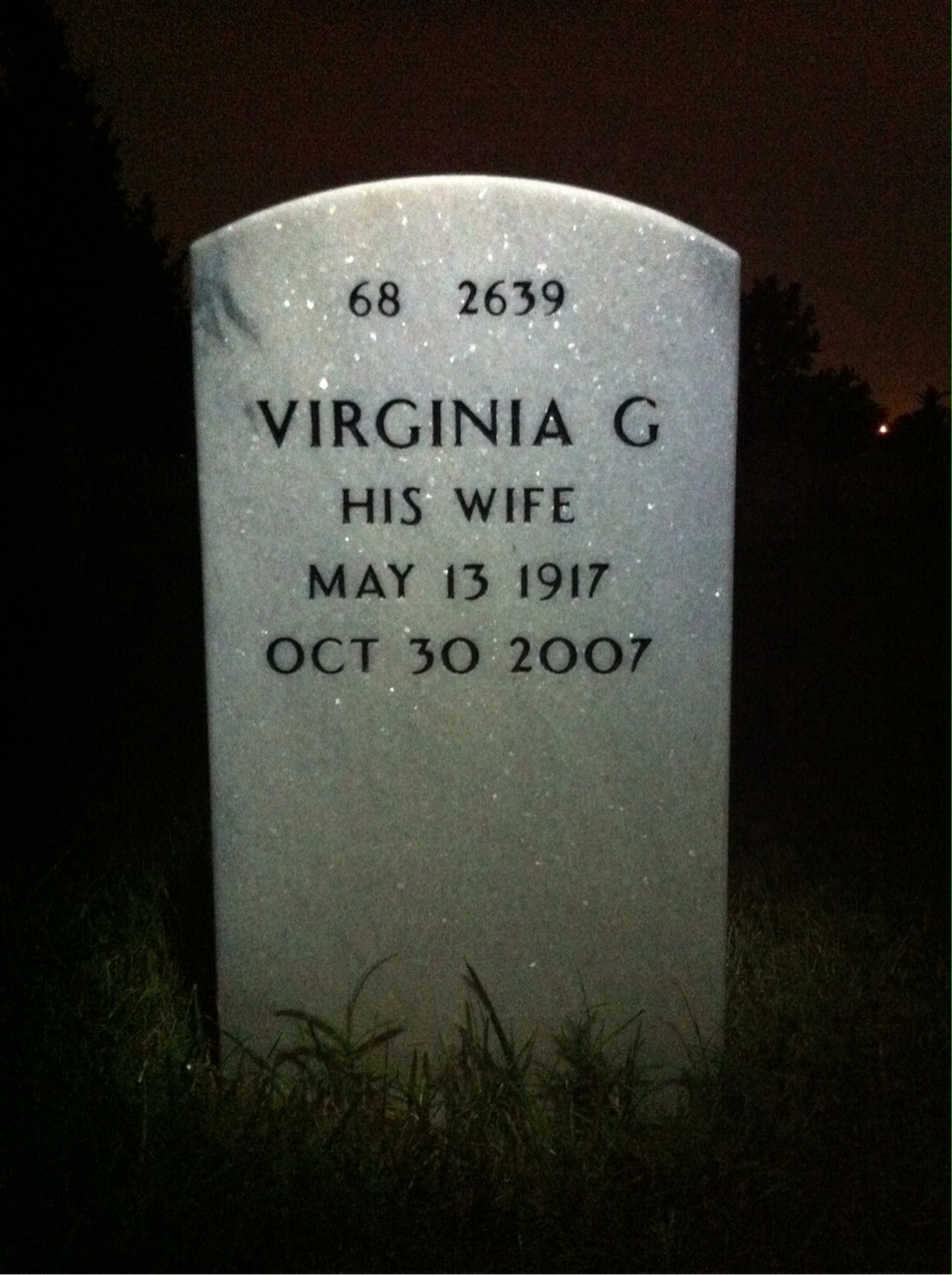 Back of headstone — Carroll Maxwell