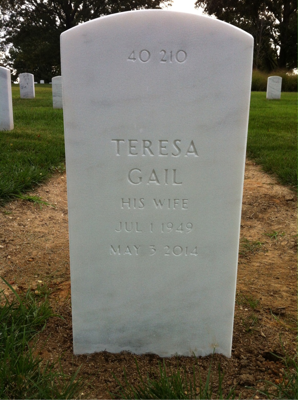 Back of headstone — Wayne Wrighting
