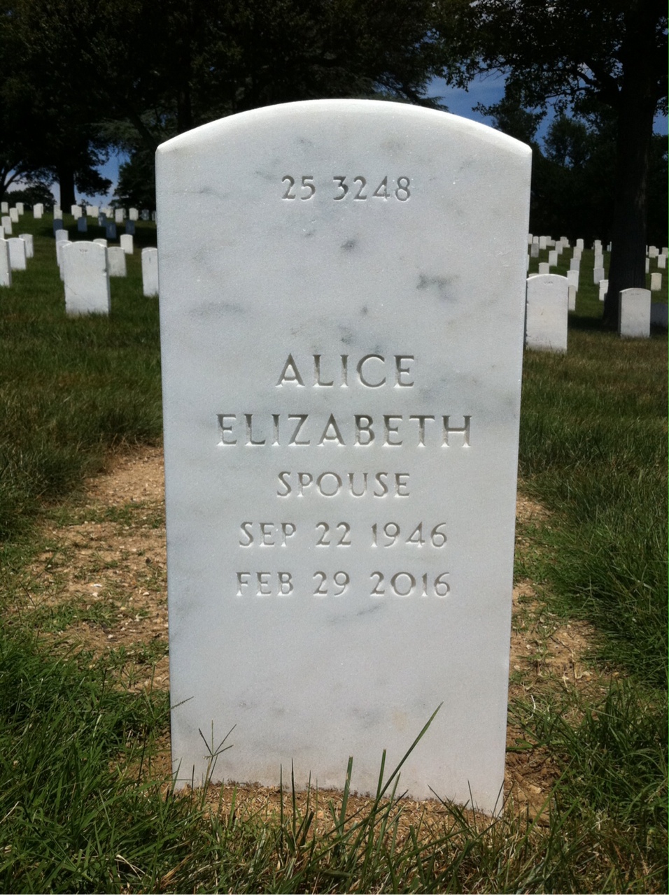 Back of headstone — Dennis Unger