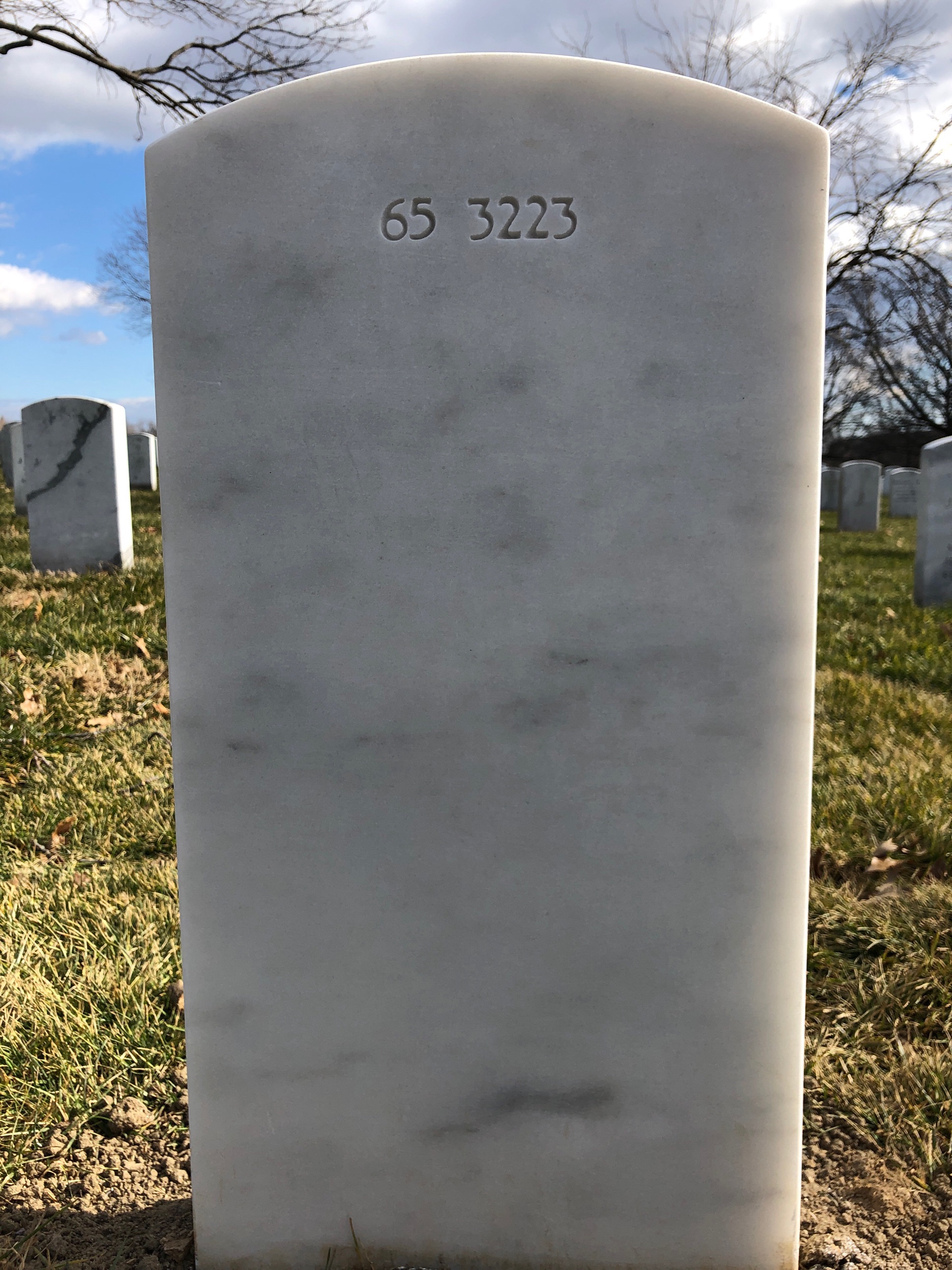Back of headstone — Marshall Atkins