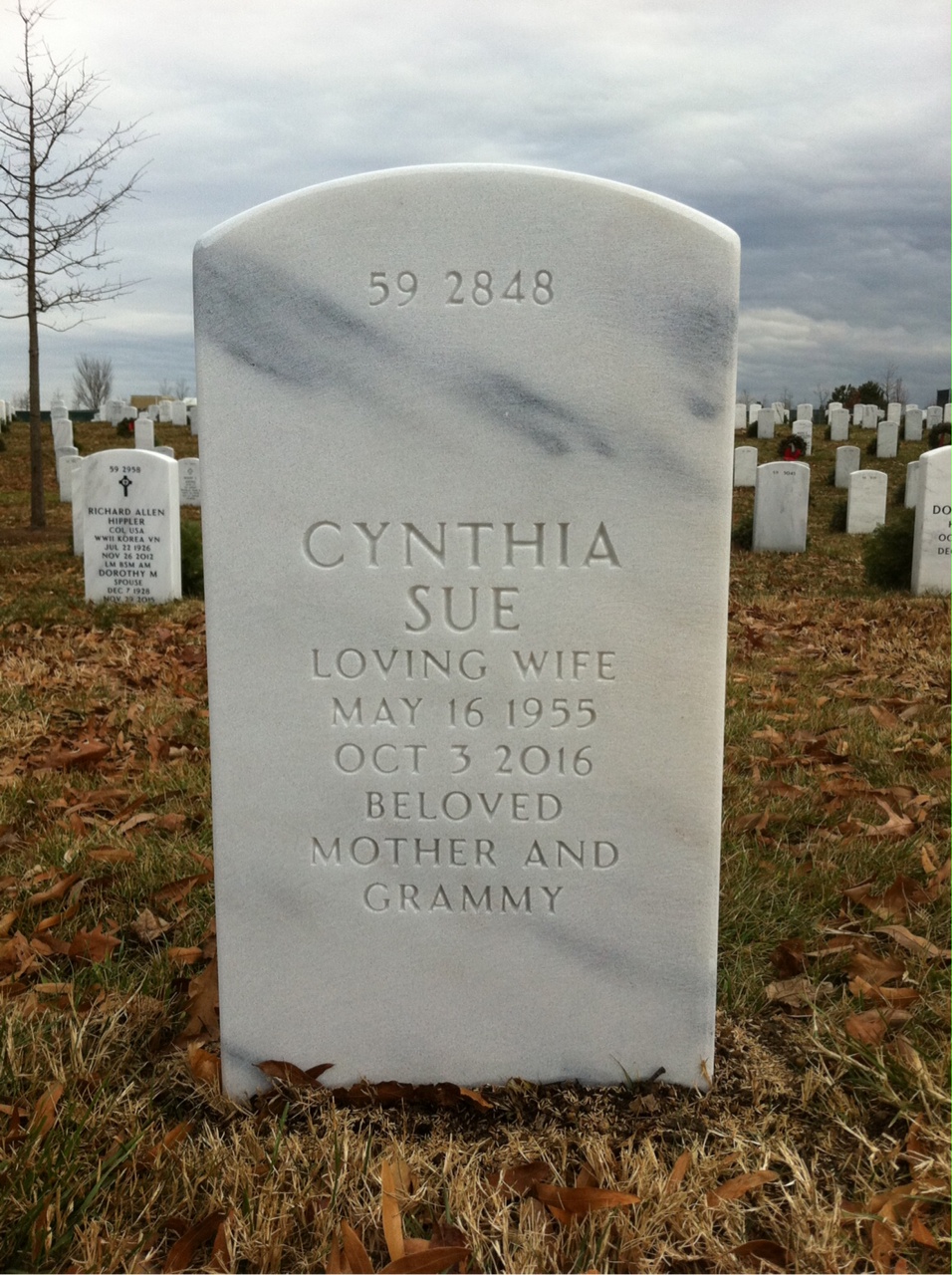 Back of headstone — Terry Lee Stout