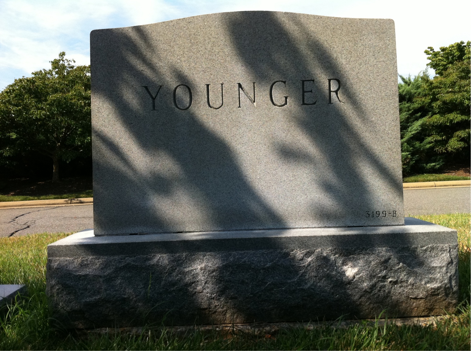 Back of headstone — Jack Younger