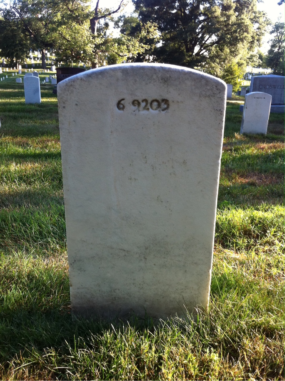 Back of headstone — Mary Baker