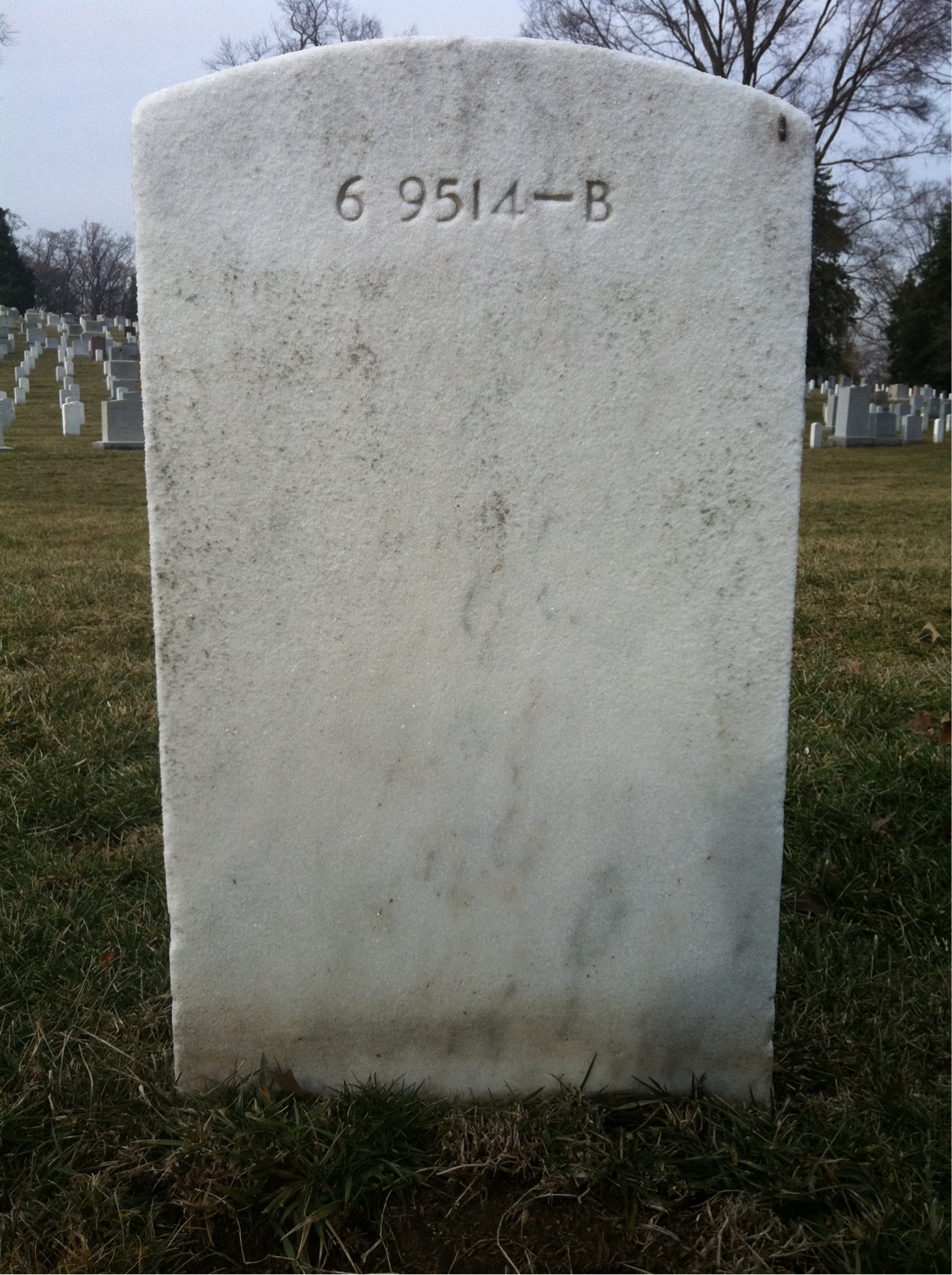 Back of headstone — William Joseph Holloway