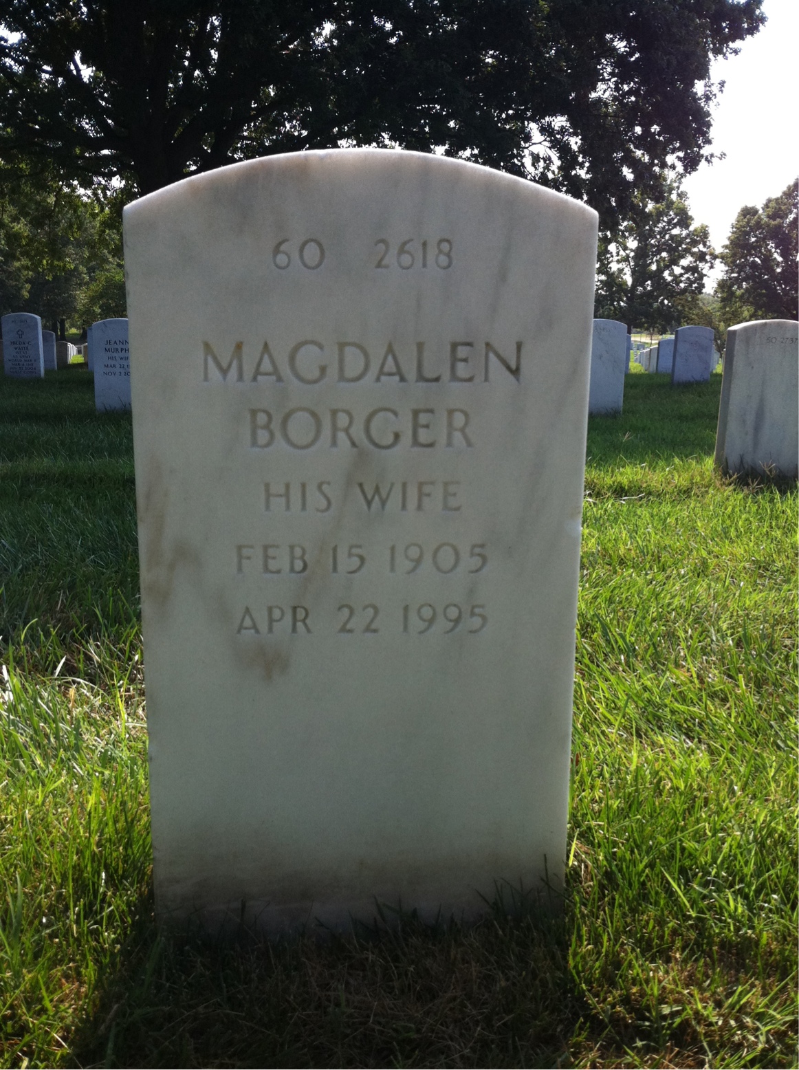 Back of headstone — Robert Murphy