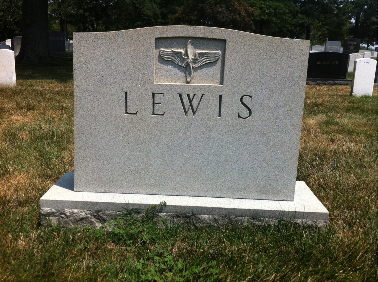 Back of headstone — Boylston Lewis