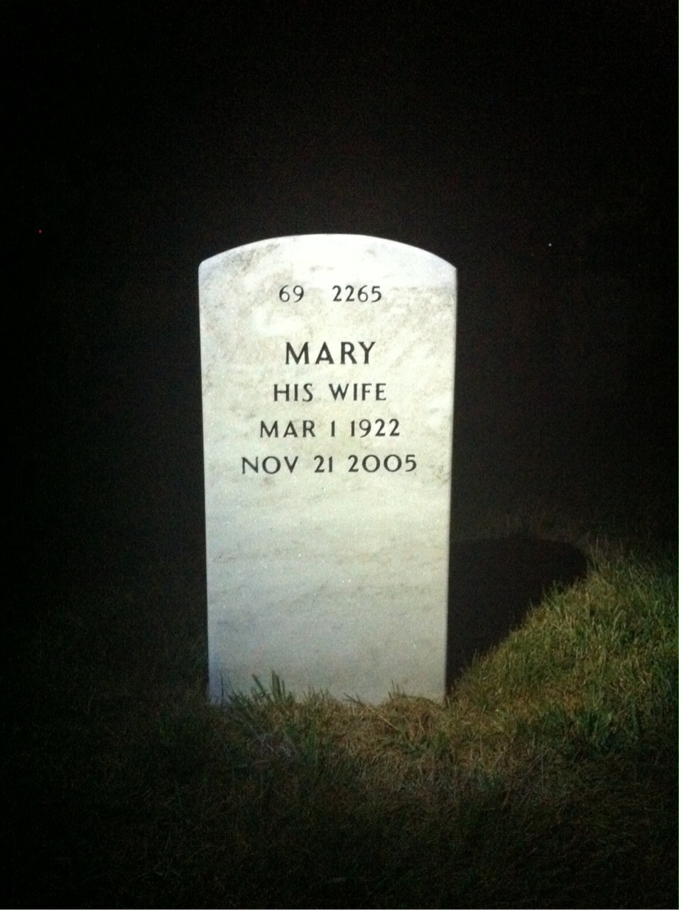 Back of headstone — James Griffin