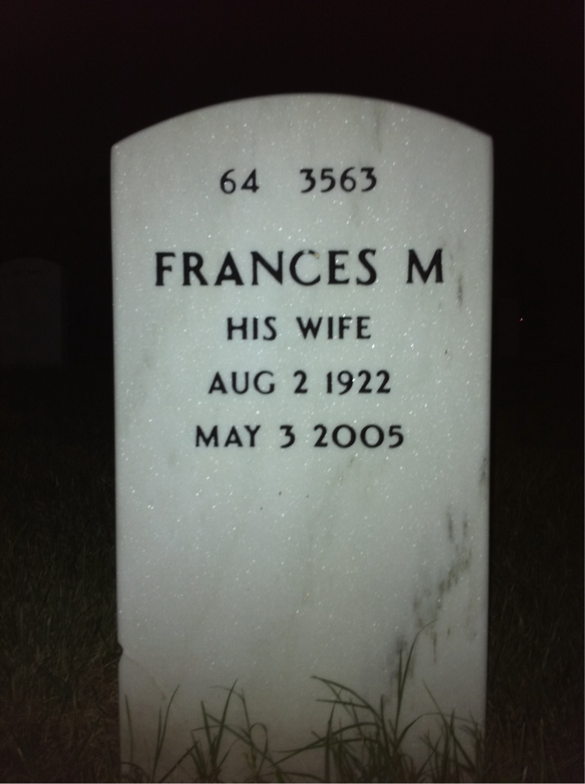 Back of headstone — Russell Schrader