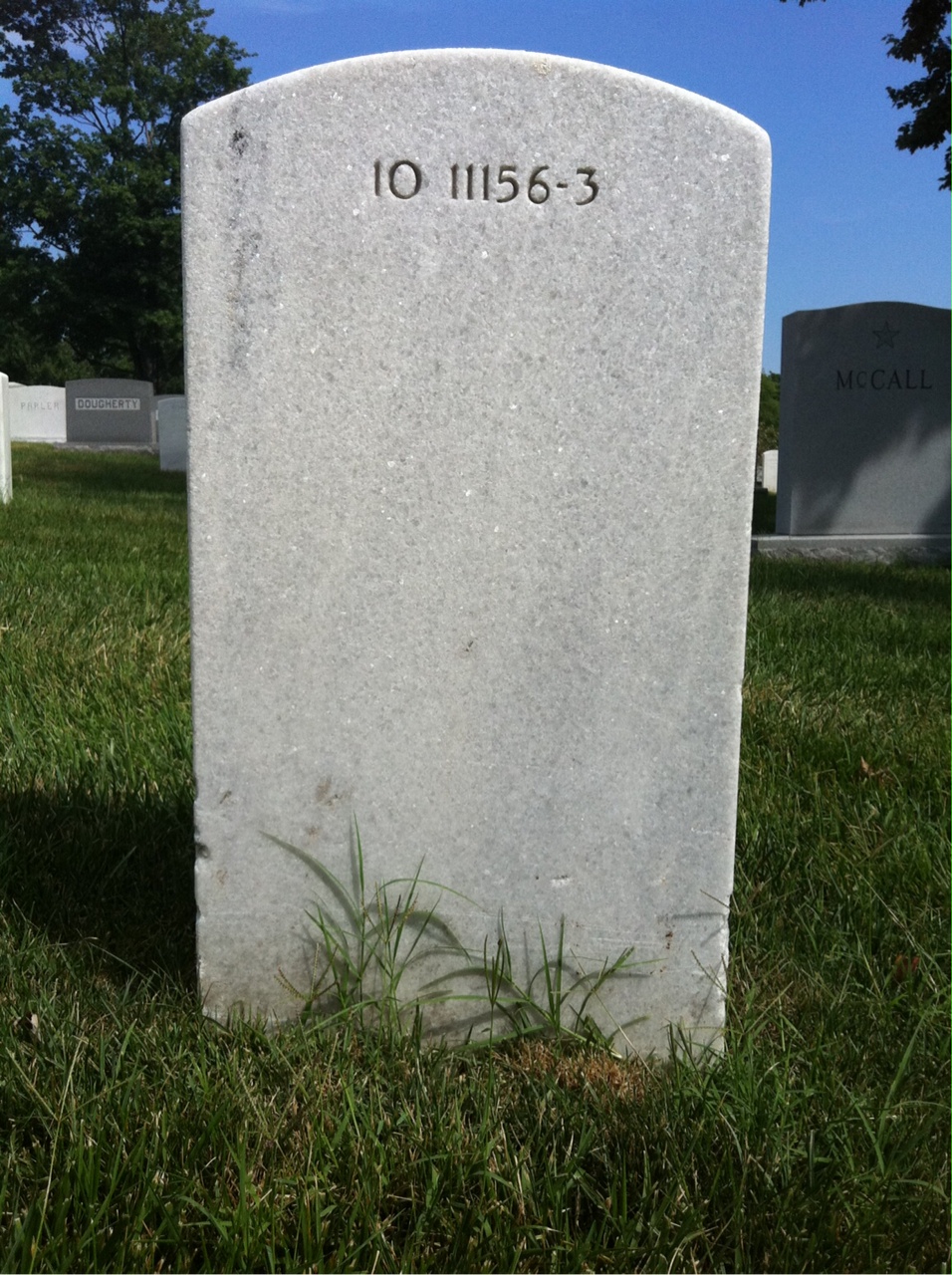 Back of headstone — Ronald Allari