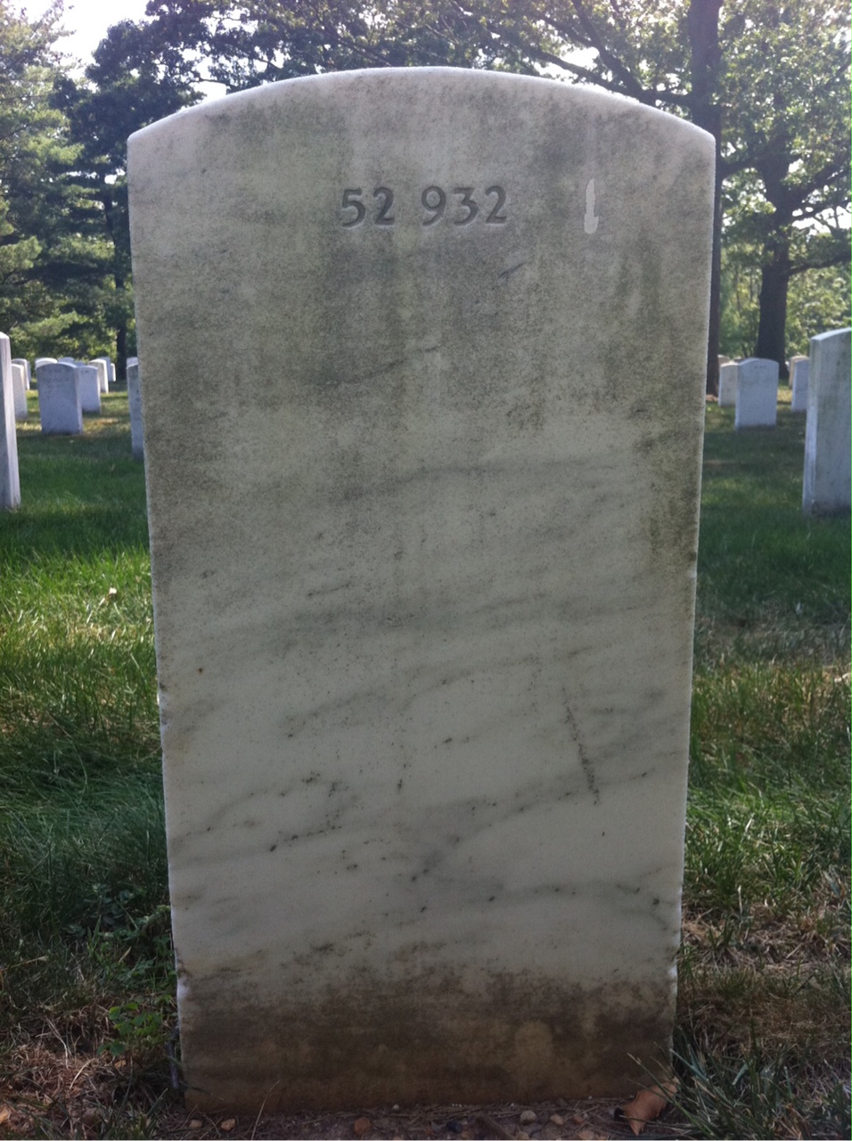 Back of headstone — William A Stewart