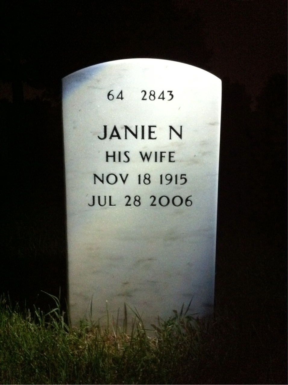 Back of headstone — Ralph Barkley