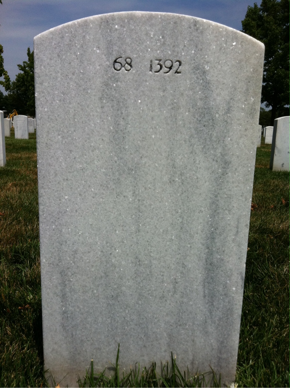 Back of headstone — Thomas Laverne Coleman
