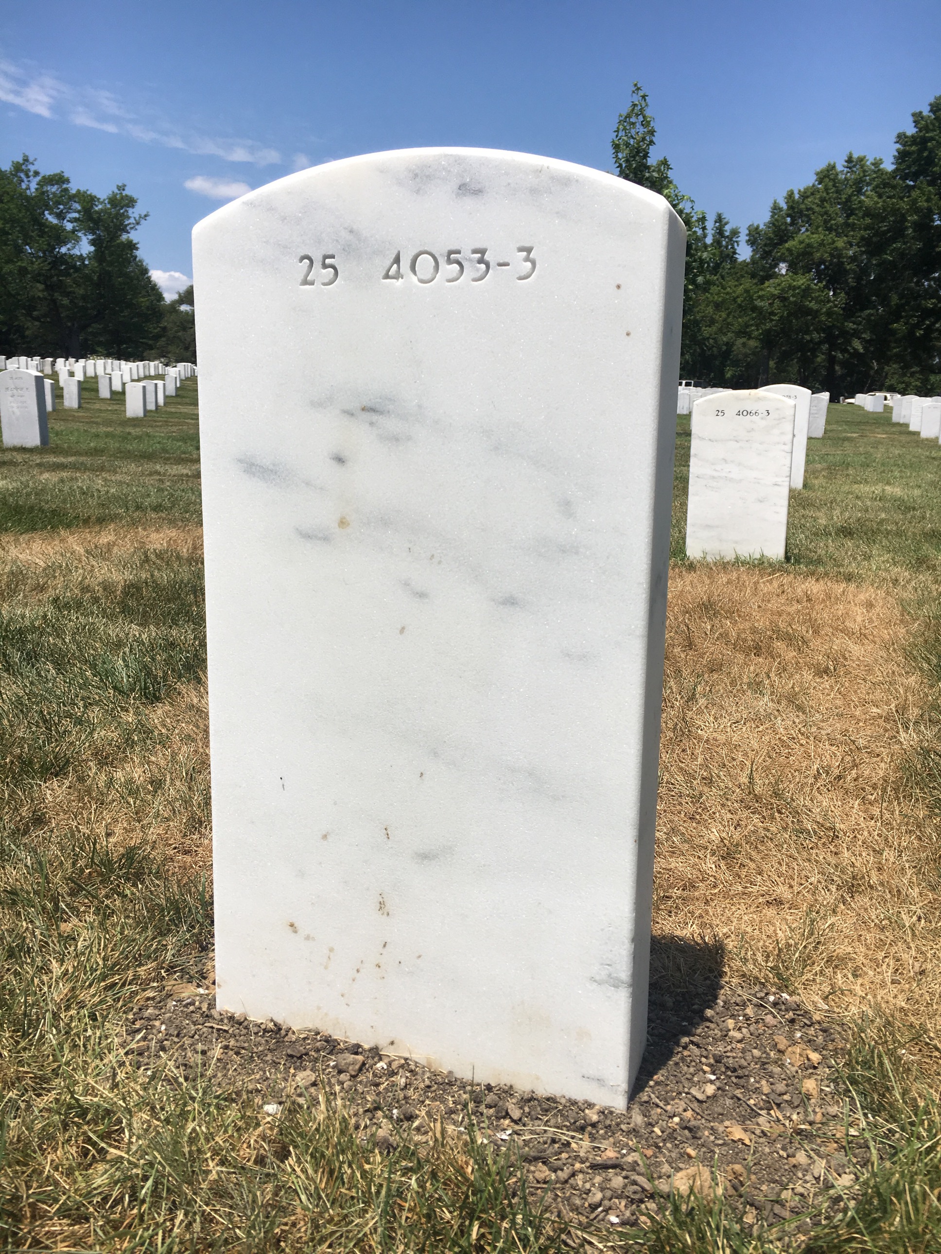 Back of headstone — Anthony F Vanacore
