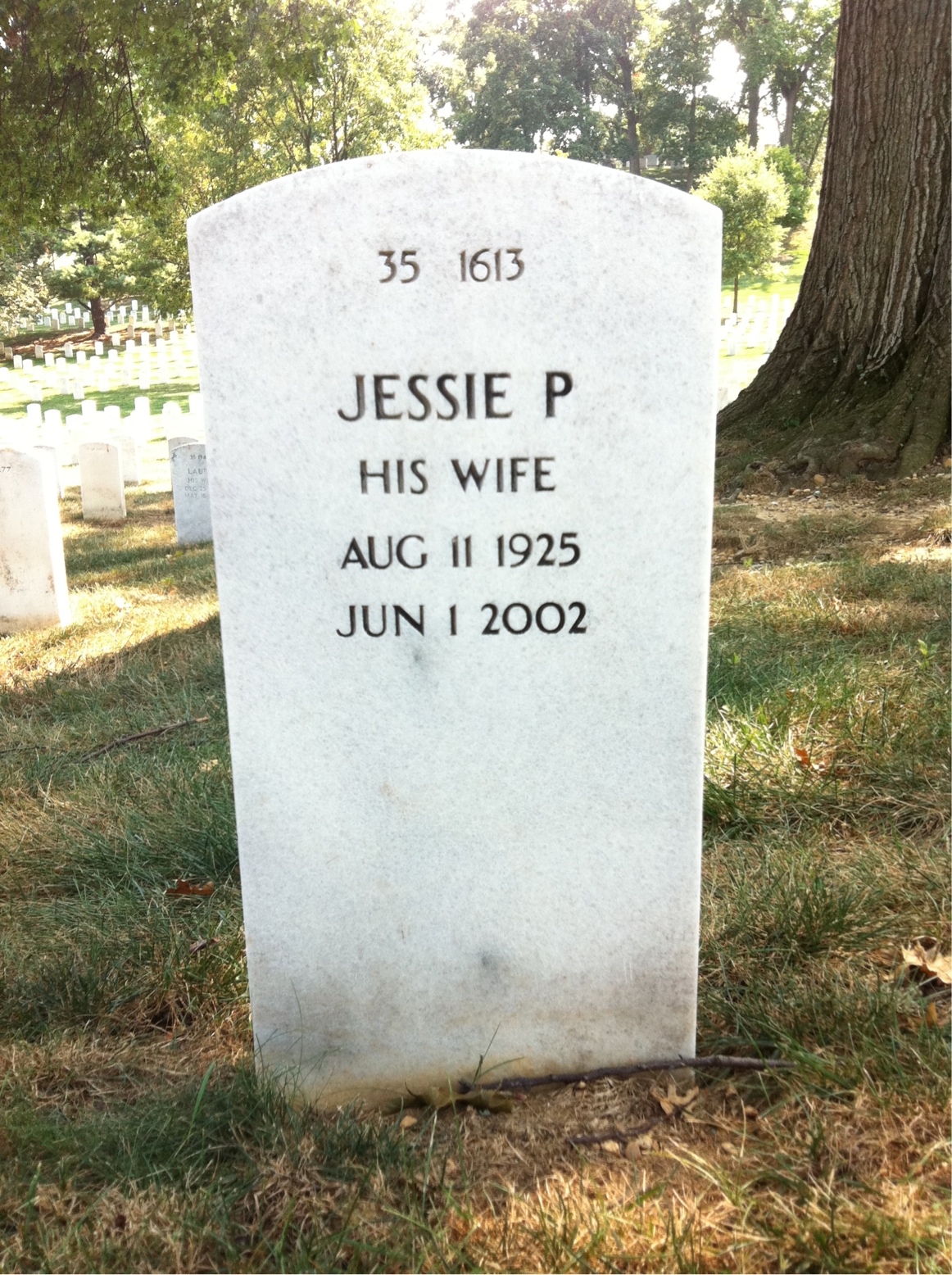 Back of headstone — Howard Moore
