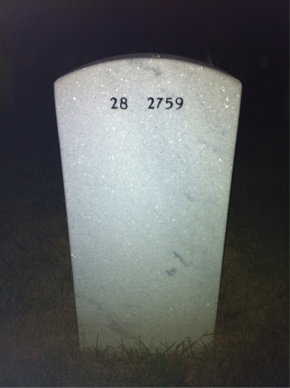 Back of headstone — Harry Minch