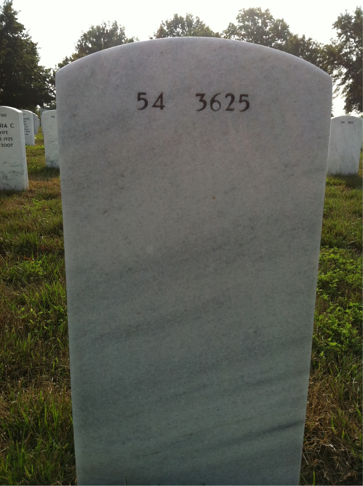 Back of headstone — Charles Sparks