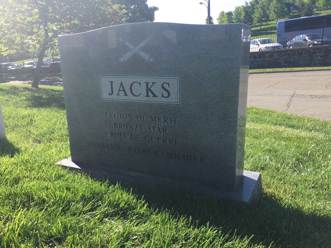 Back of headstone — Fred Jacks