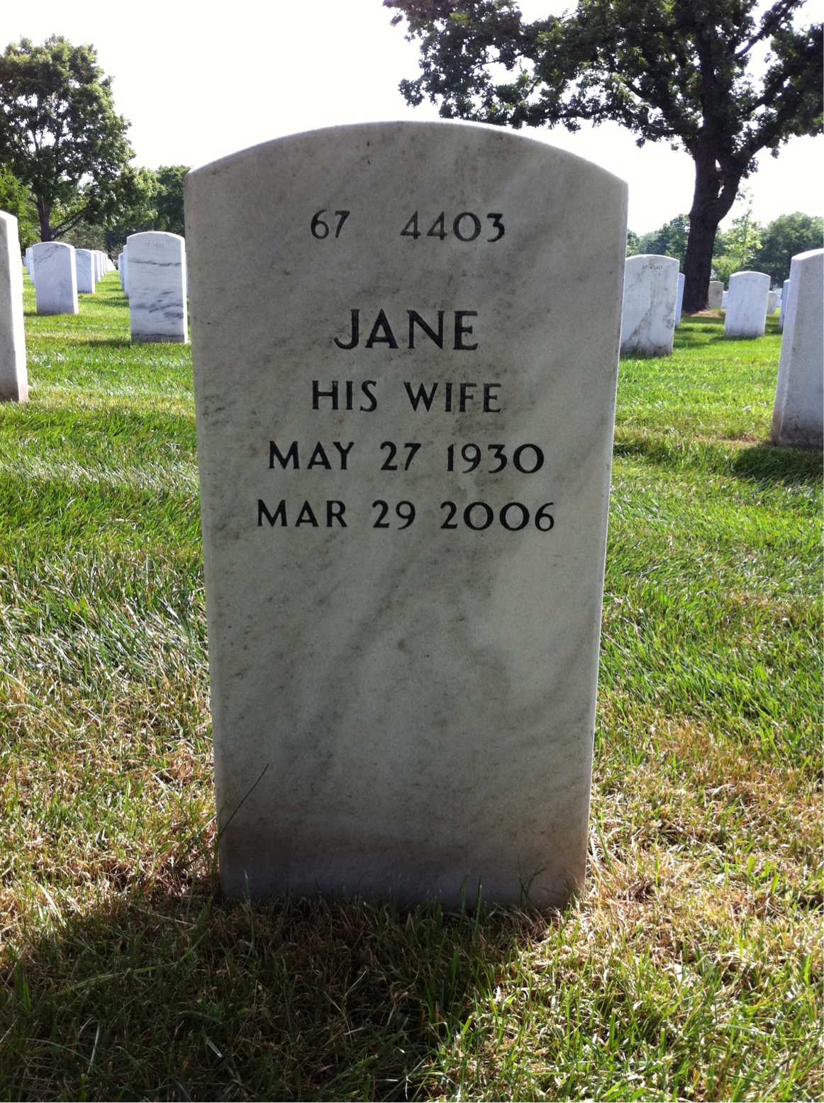 Back of headstone — George Patrick