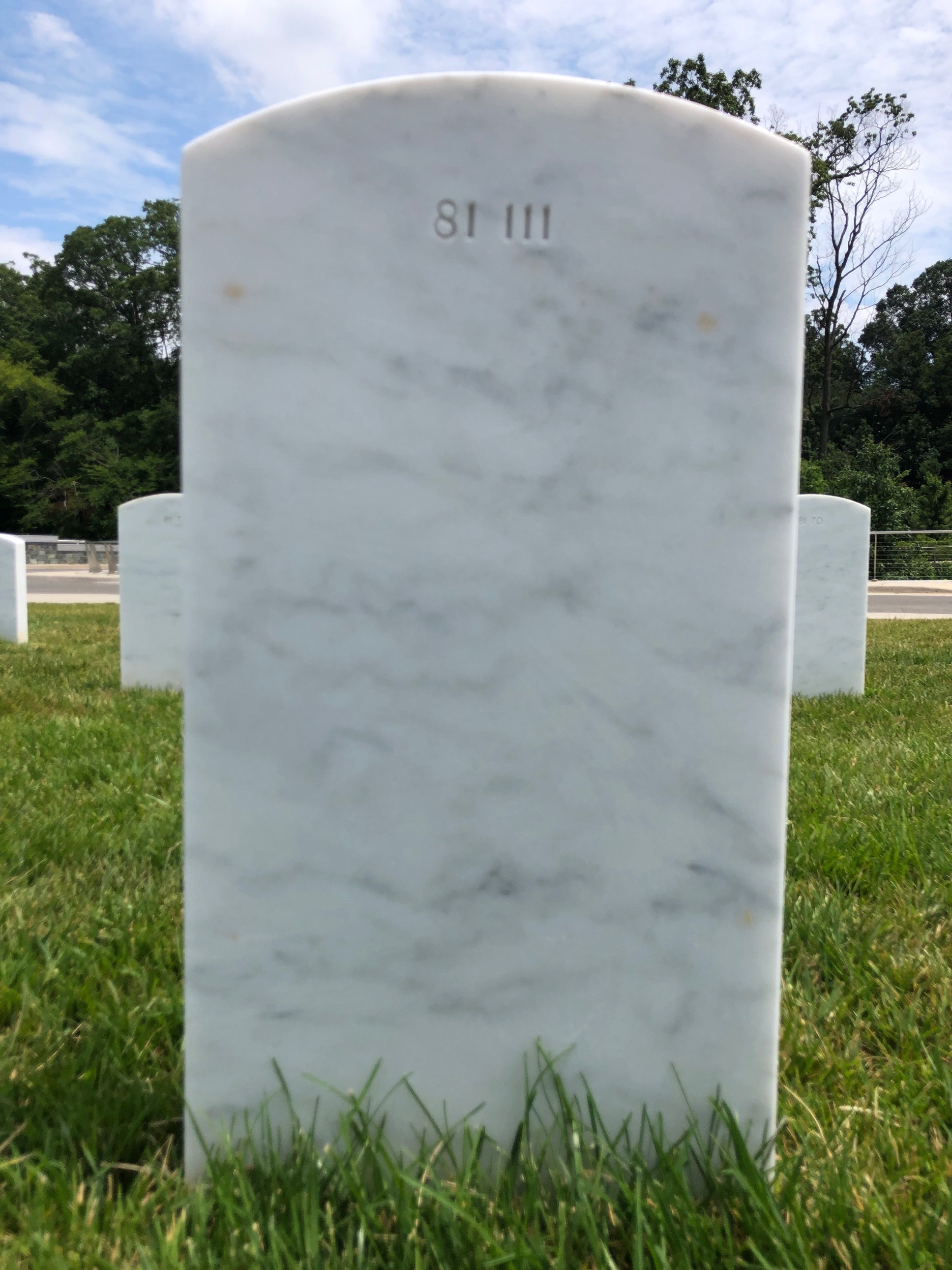 Back of headstone — William W Sherrill