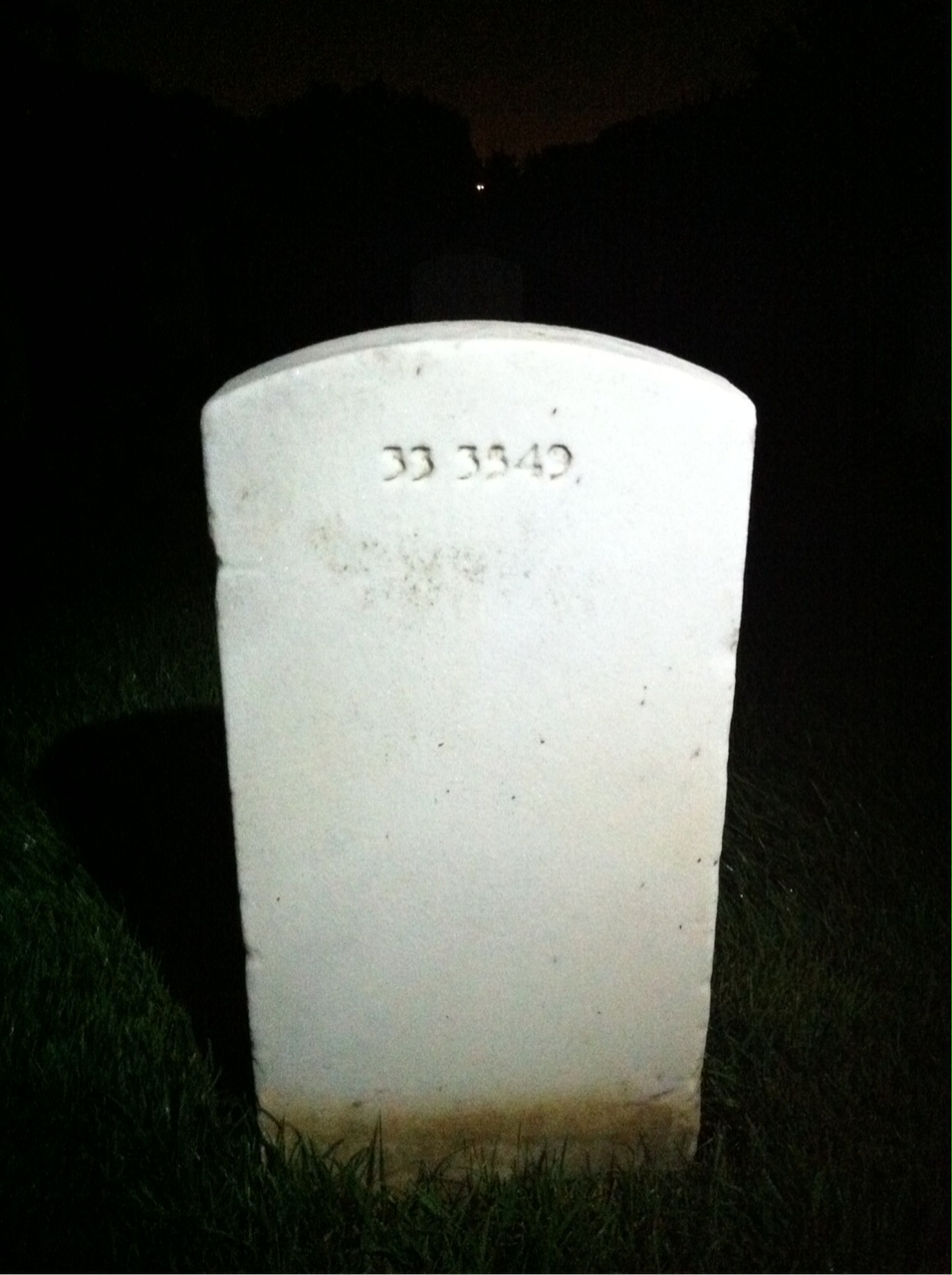 Back of headstone — Emma Albright