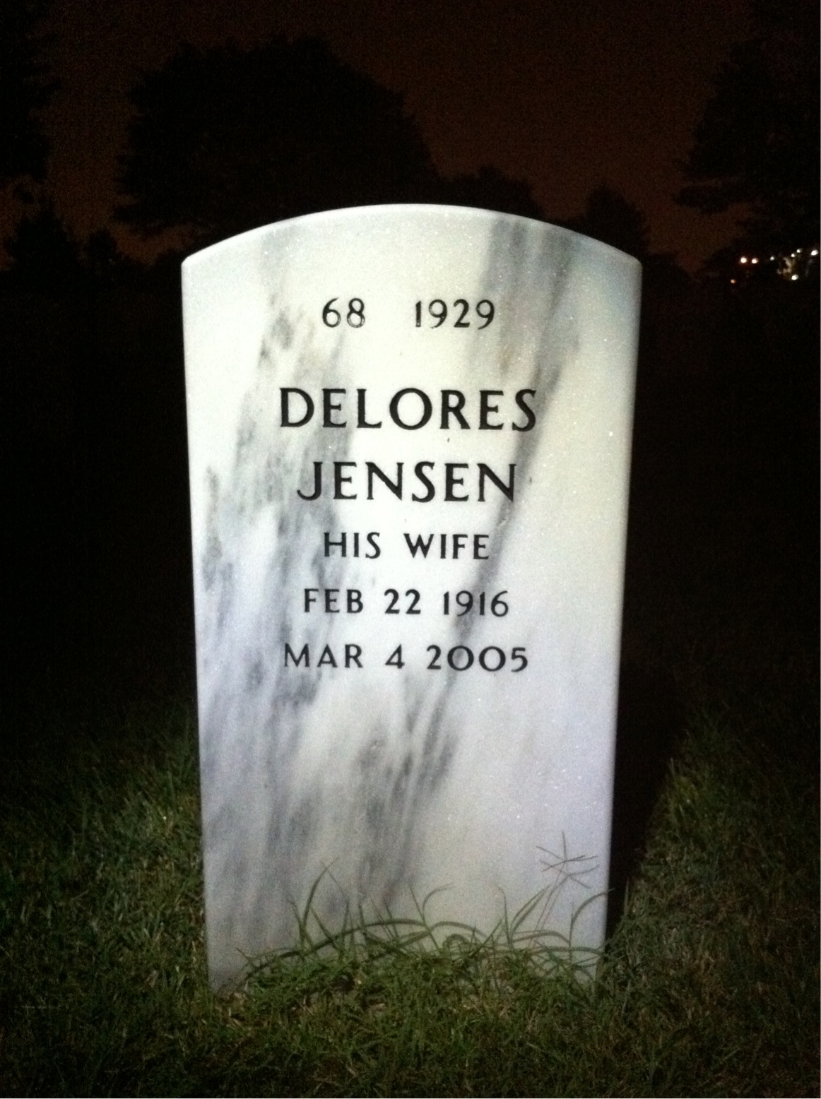 Back of headstone — Arlo Brady