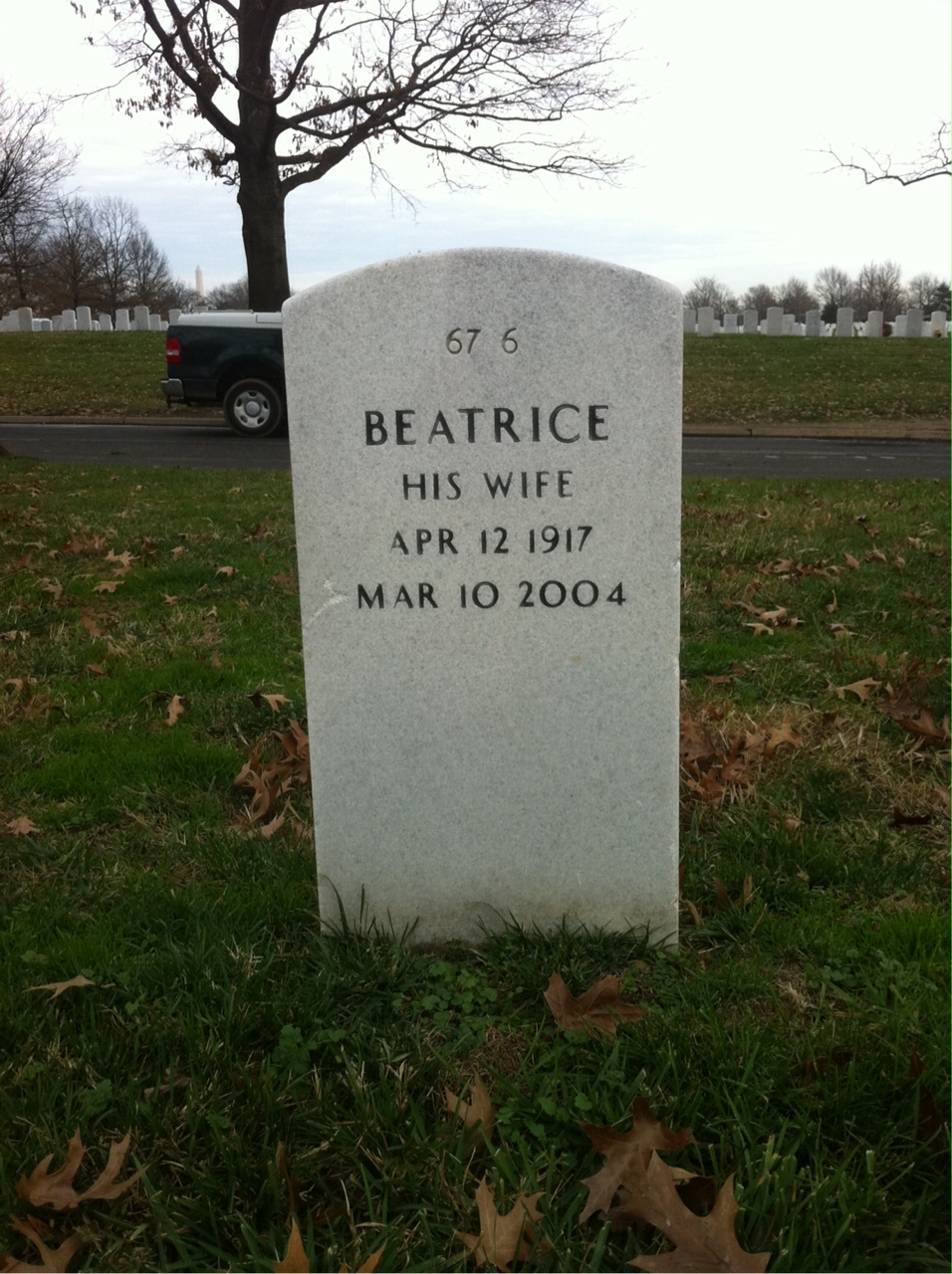 Back of headstone — John Howton