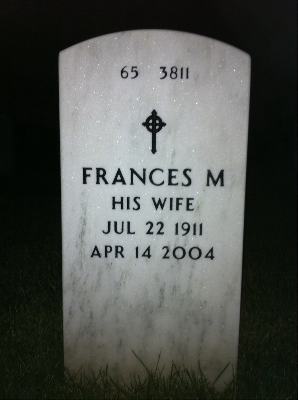 Back of headstone — Norman Carnes