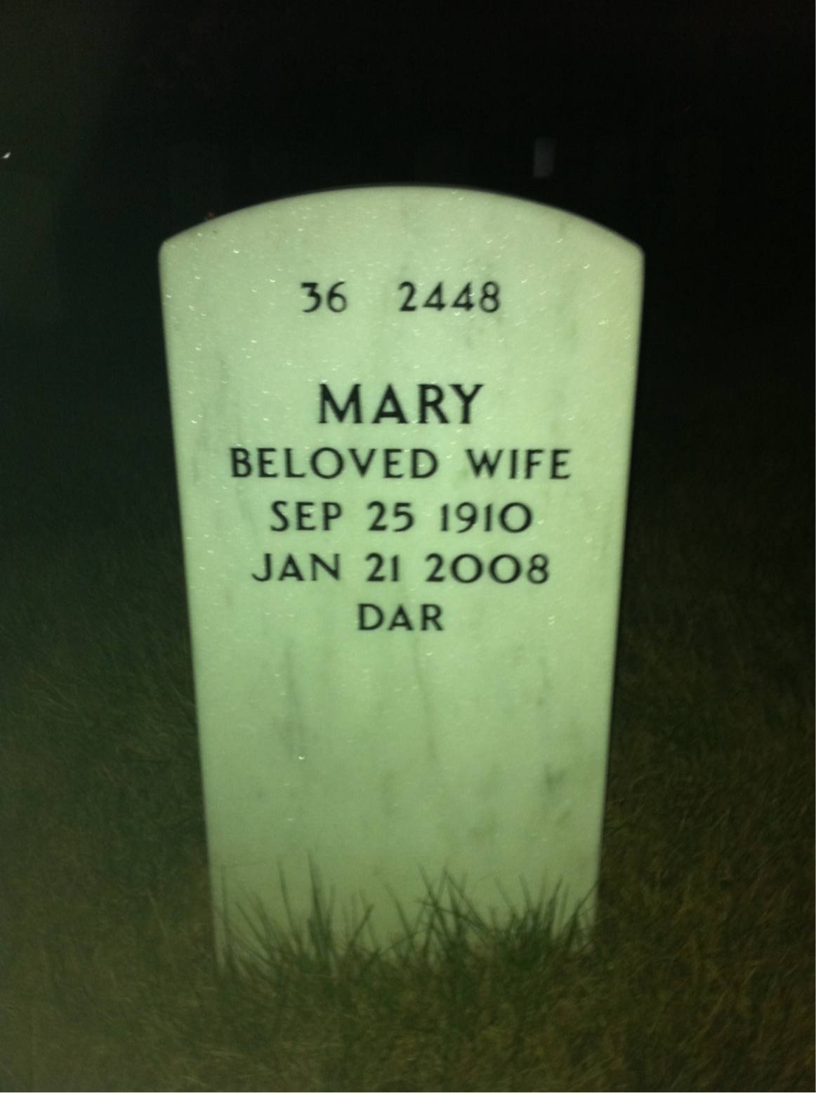 Back of headstone — Gilson Clarke