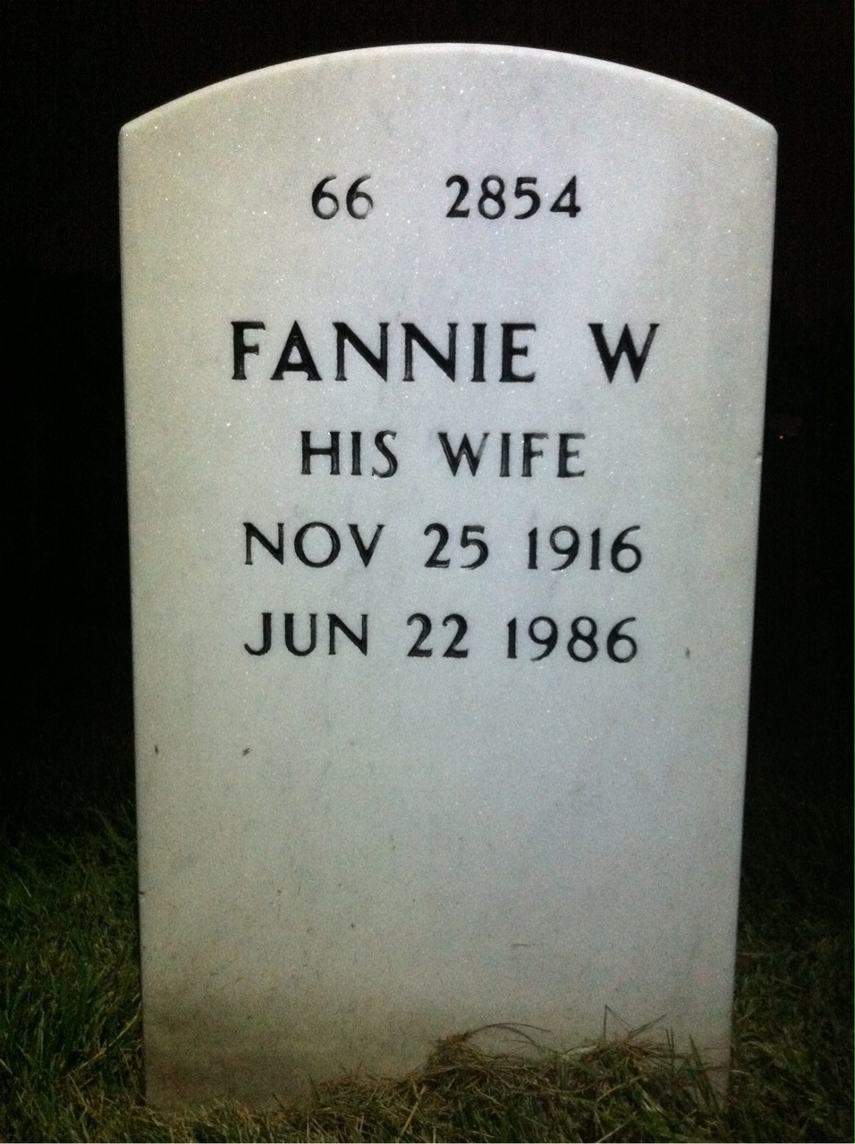 Back of headstone — John Poole