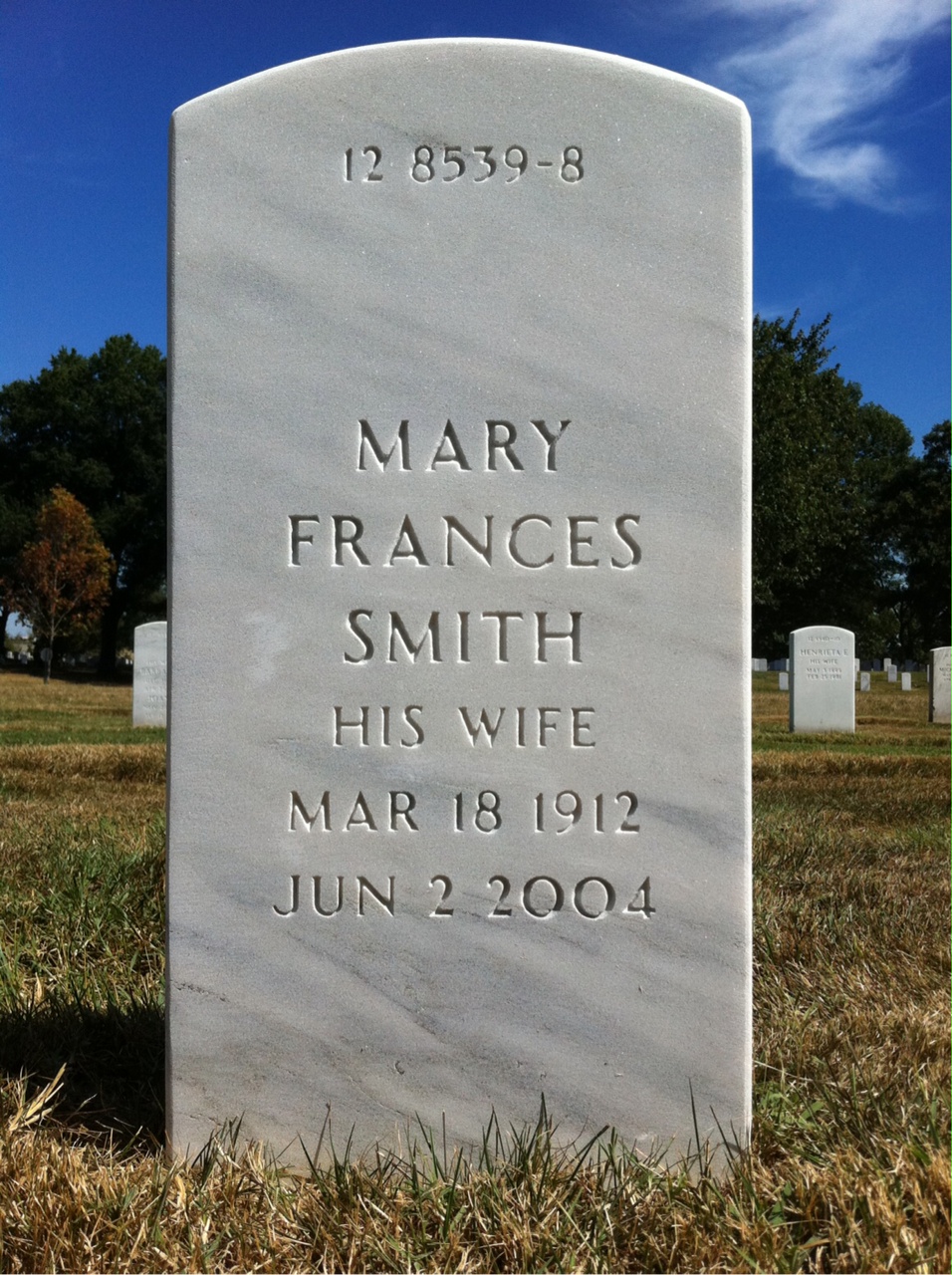 Back of headstone — Martin Lechwar