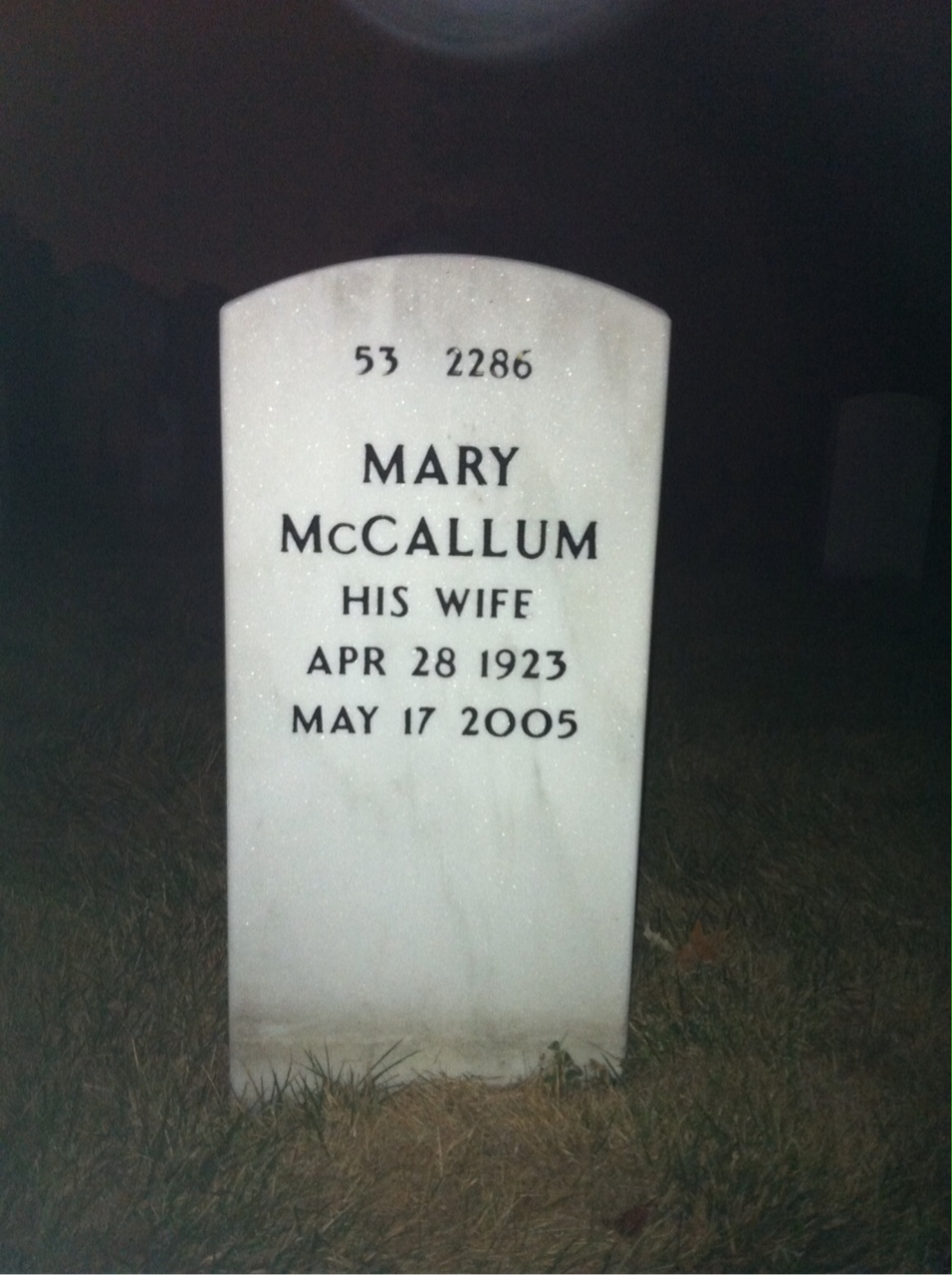 Back of headstone — Ned Reading