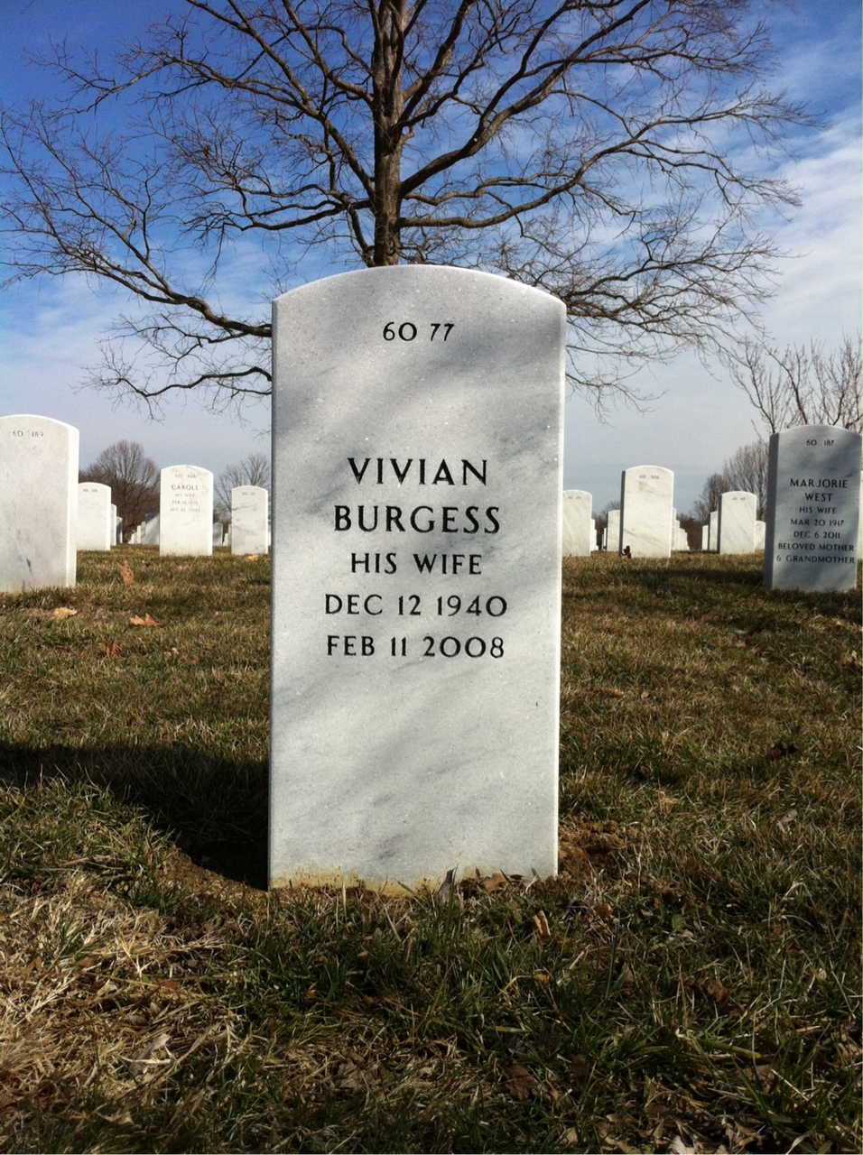 Back of headstone — Hampton Wolfe