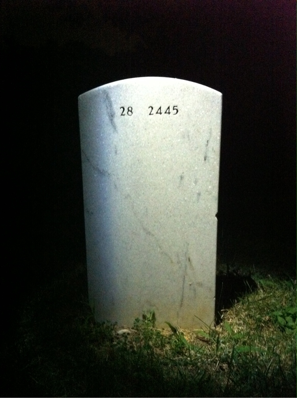 Back of headstone — Frederick General
