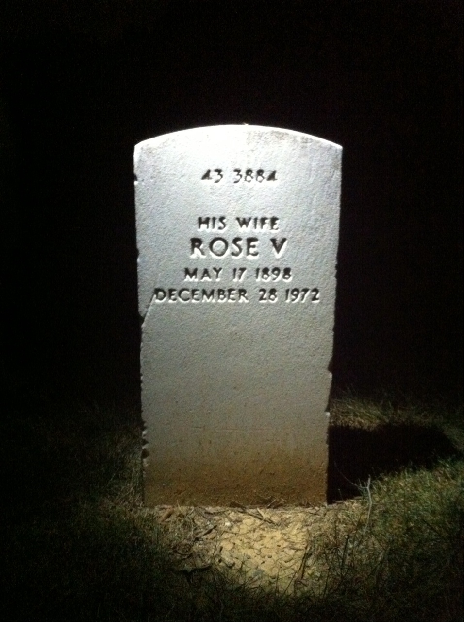 Back of headstone — John Murgia