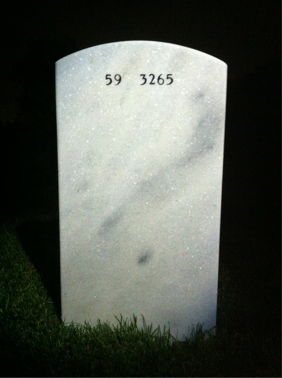 Back of headstone — Norman Archibald