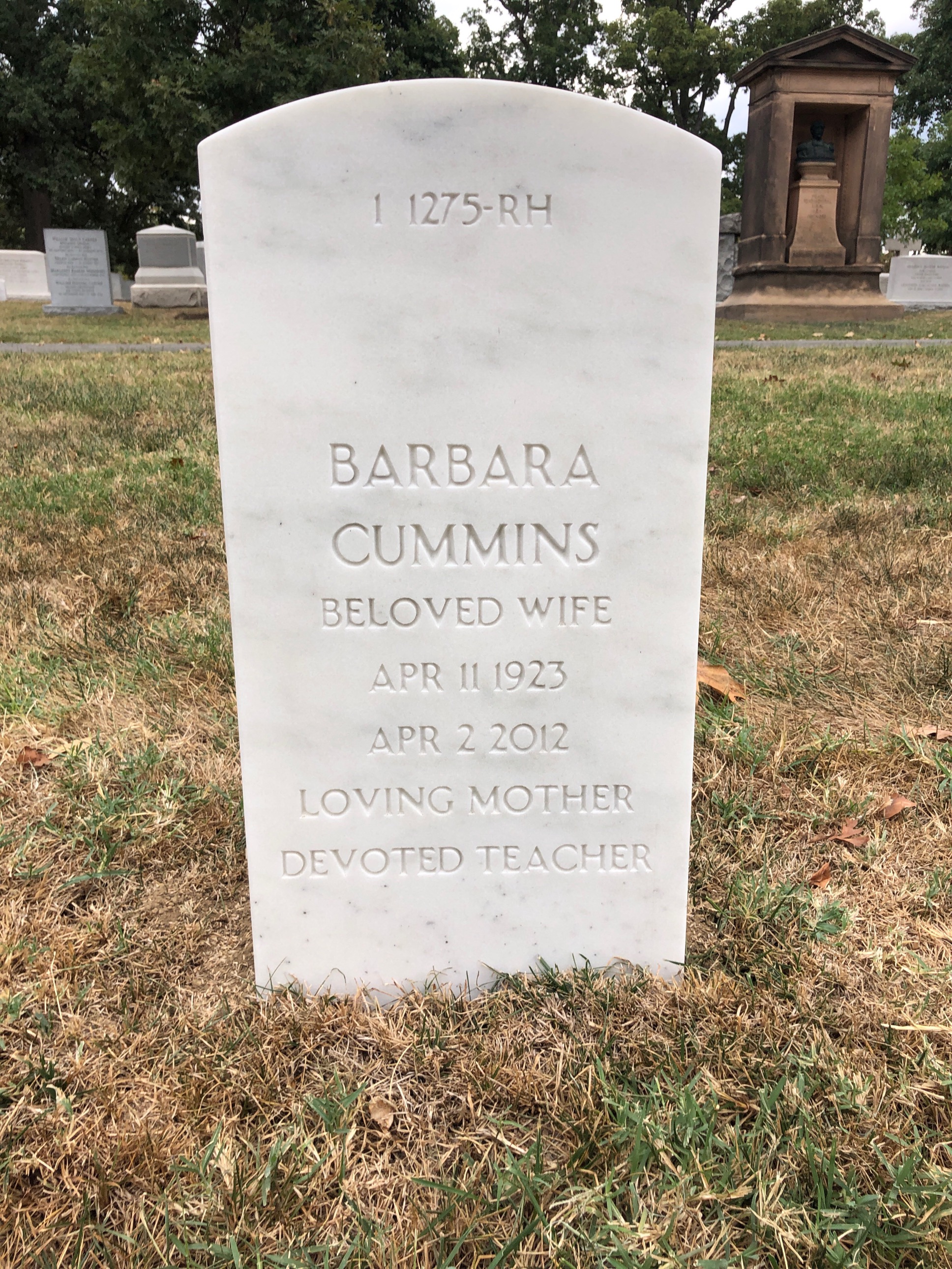 Back of headstone — Morton Arendt