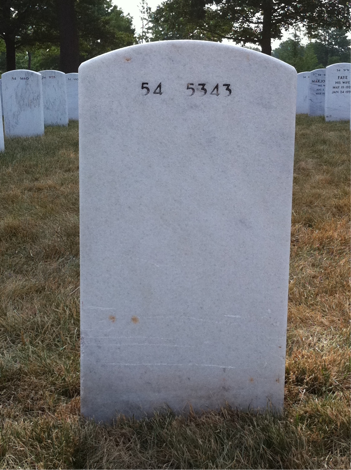 Back of headstone — Albert Towar