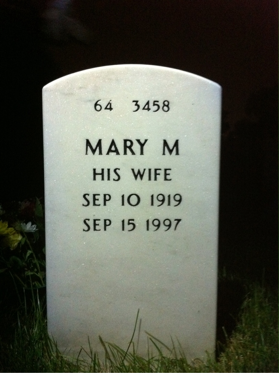 Back of headstone — William Keating