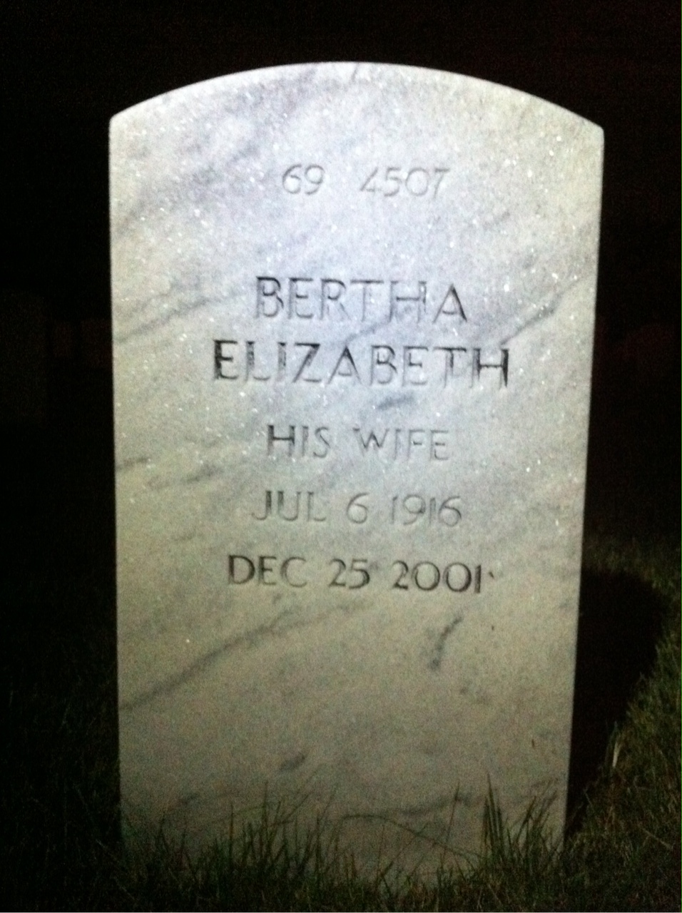 Back of headstone — Victor Kubly