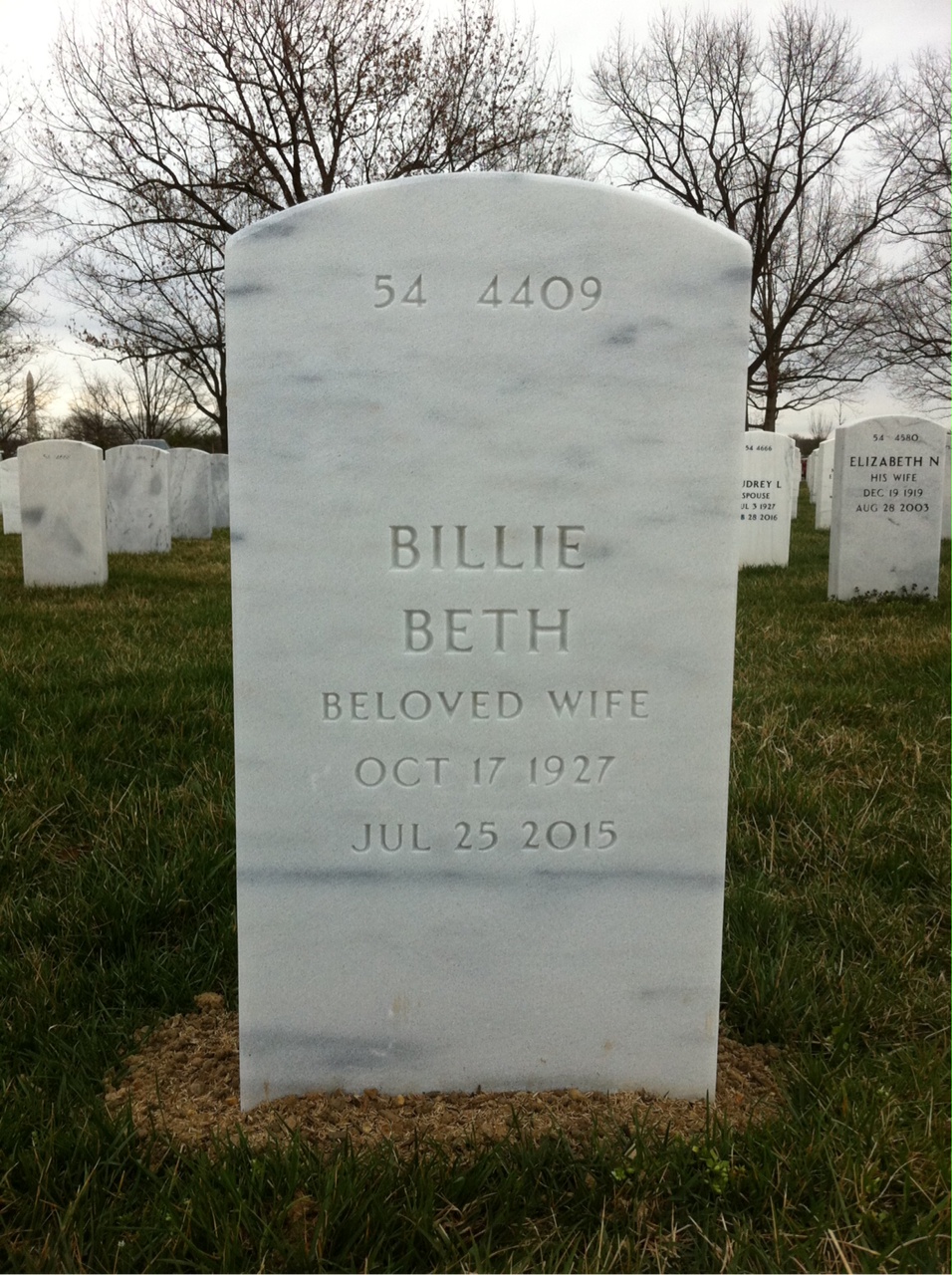 Back of headstone — James Adams