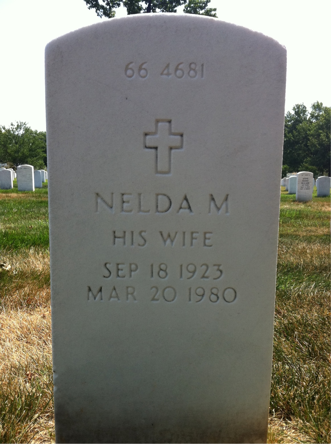 Back of headstone — Willis D Lawrence