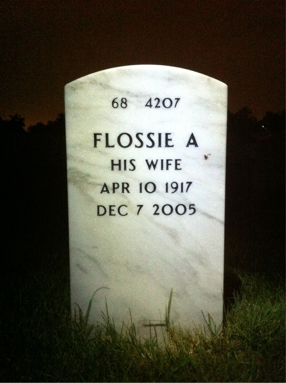 Back of headstone — Owen Bingham