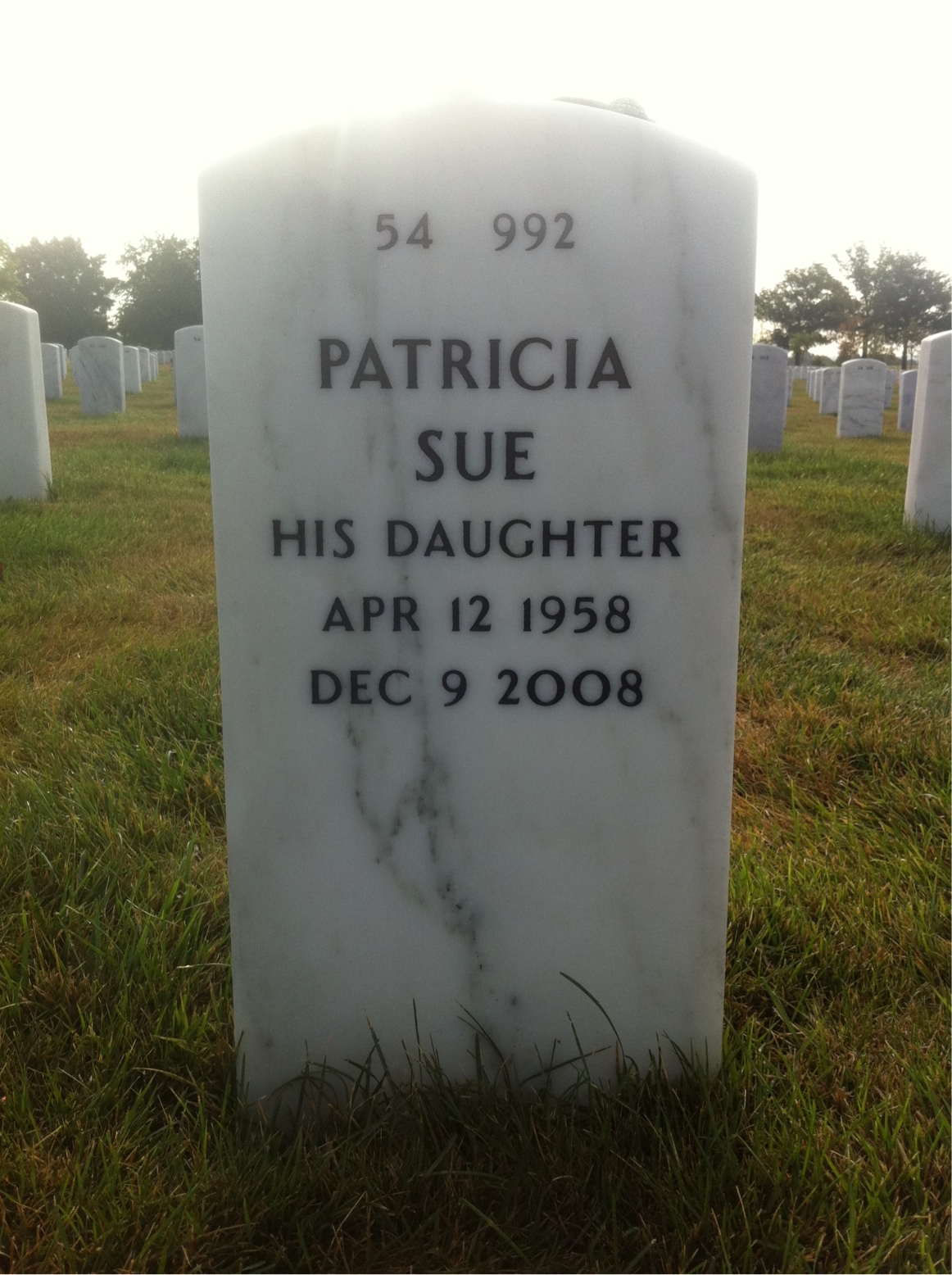Back of headstone — Arvil Neal