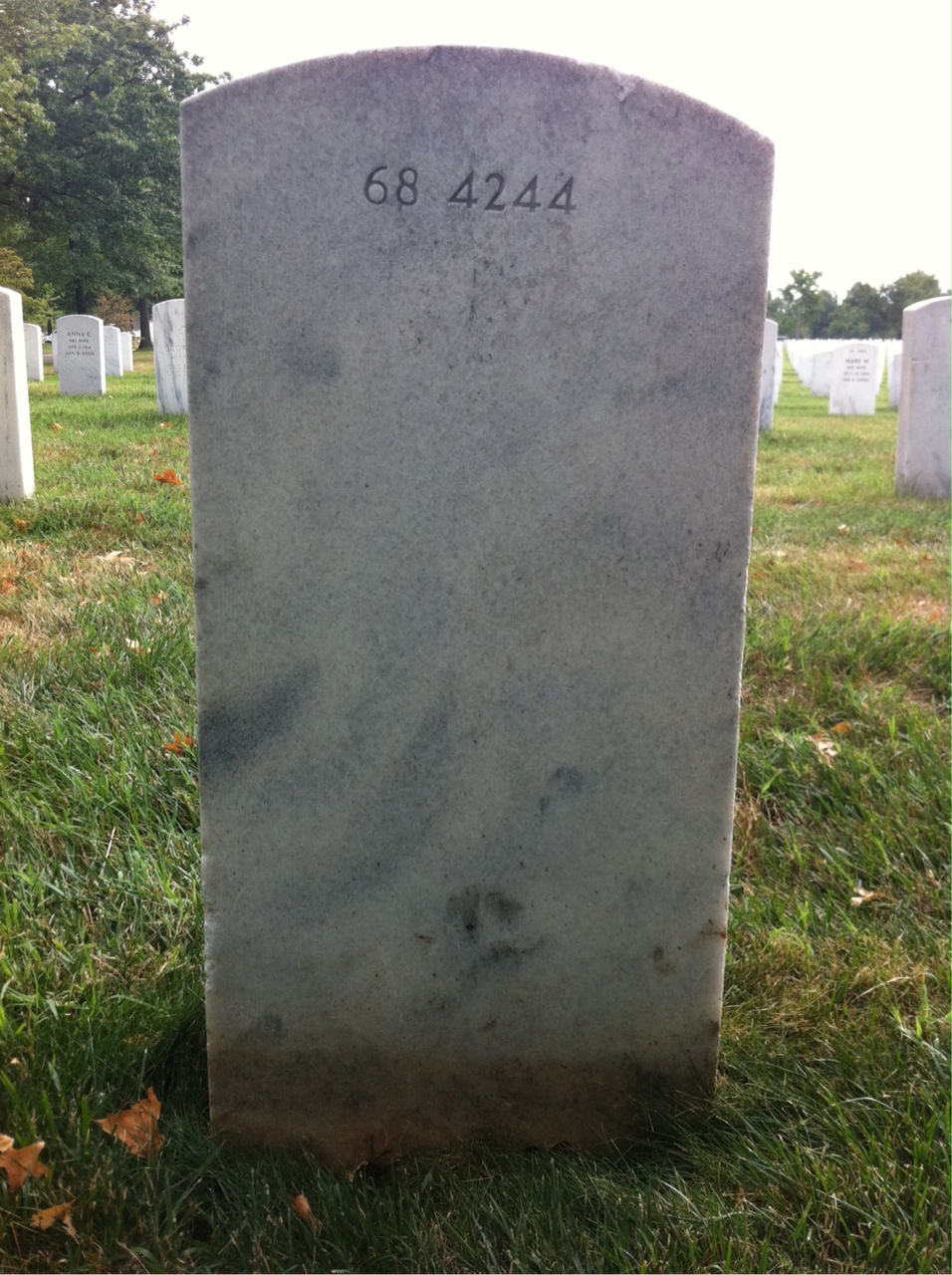 Back of headstone — Anthony Moeder