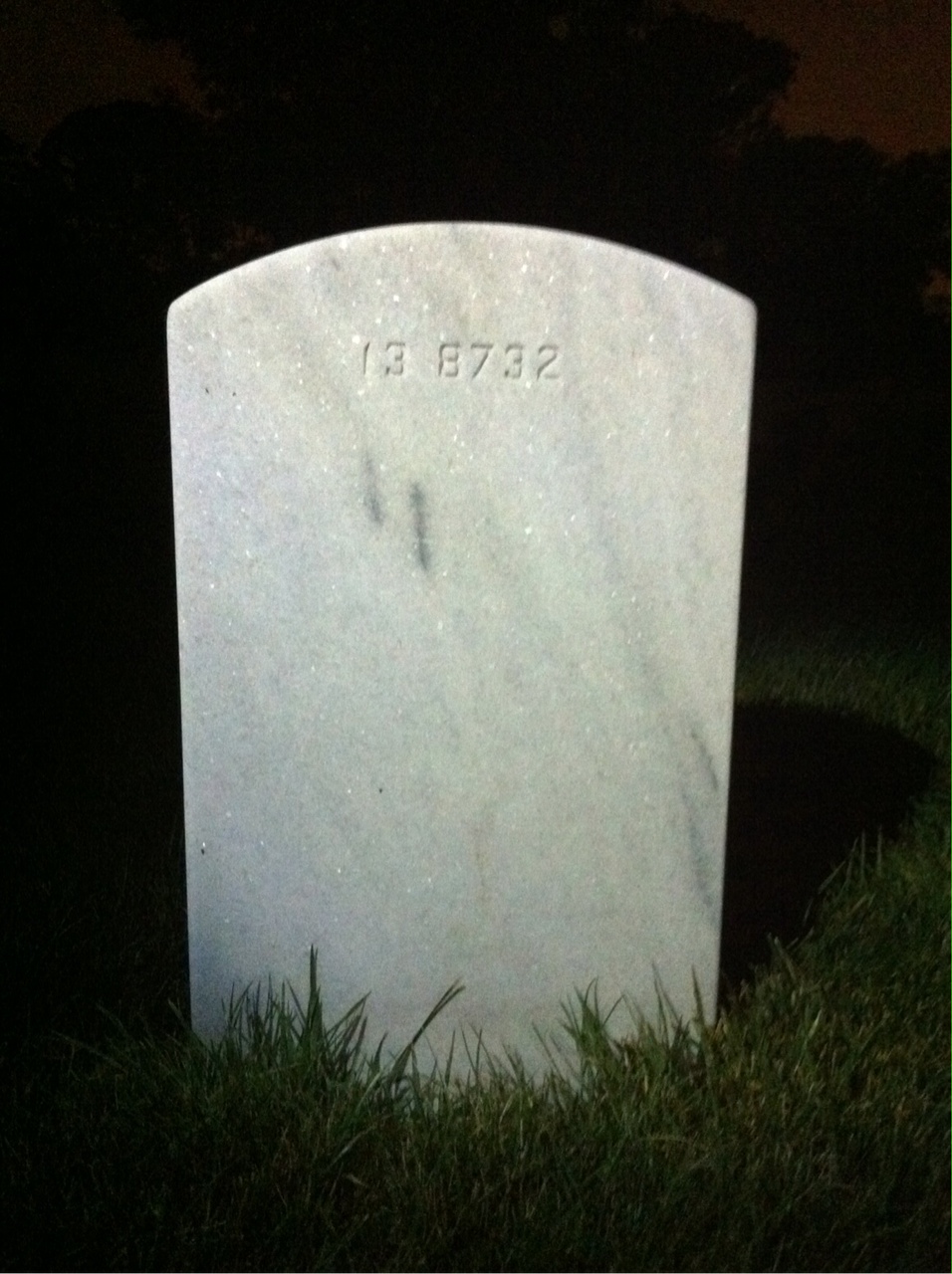 Back of headstone — James Aull