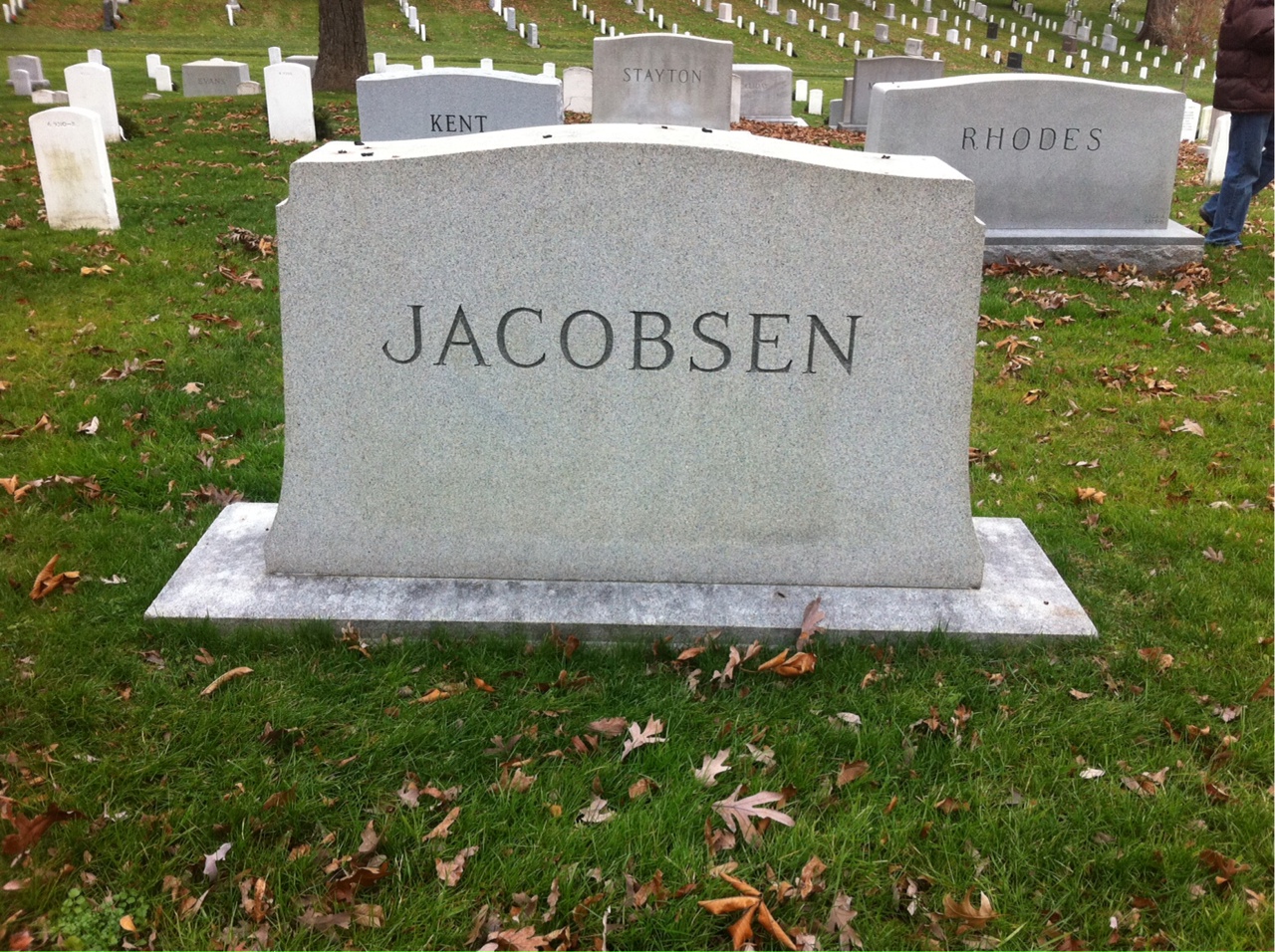 Back of headstone — Conrad Jacobsen