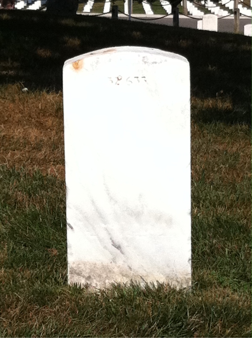 Back of headstone — James Allen